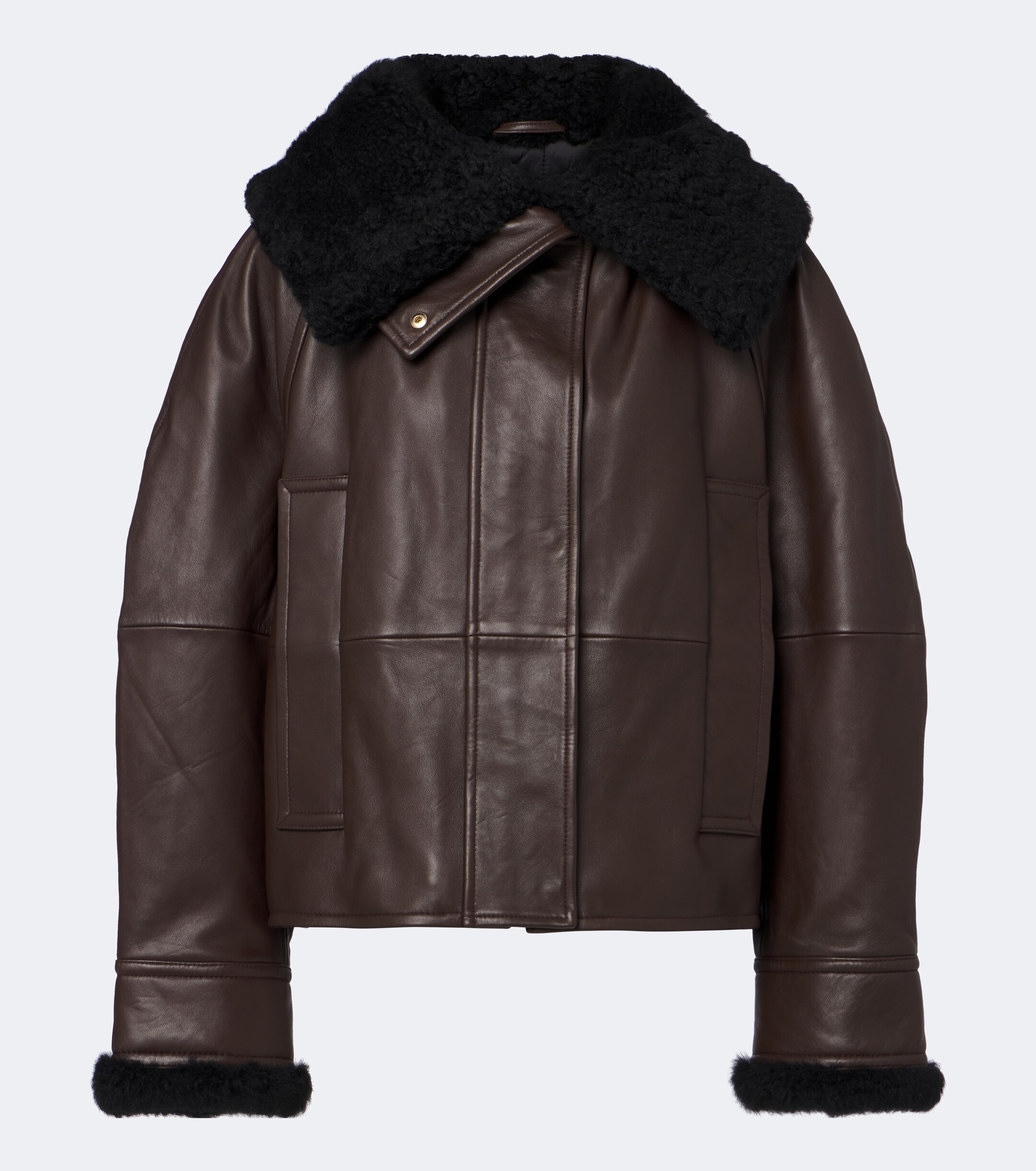 Sportmax Sportmax Padded shearling-trimmed leather jacket