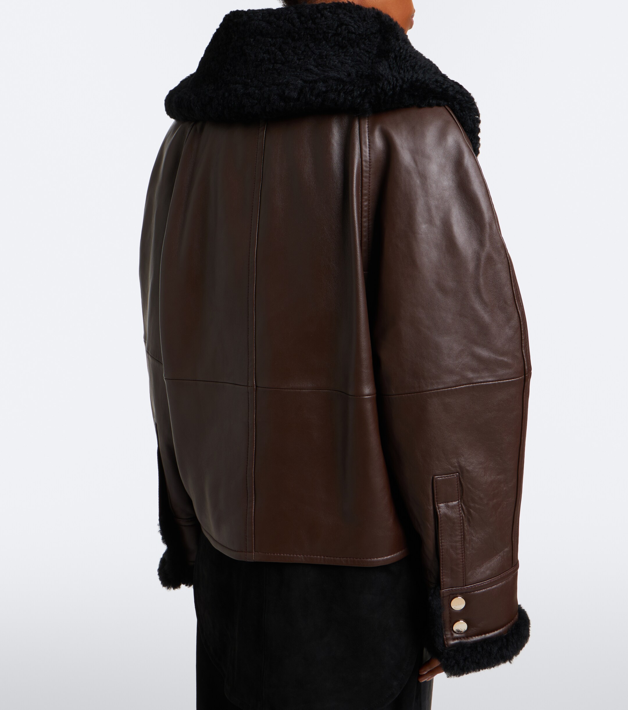 Sportmax Sportmax Padded shearling-trimmed leather jacket