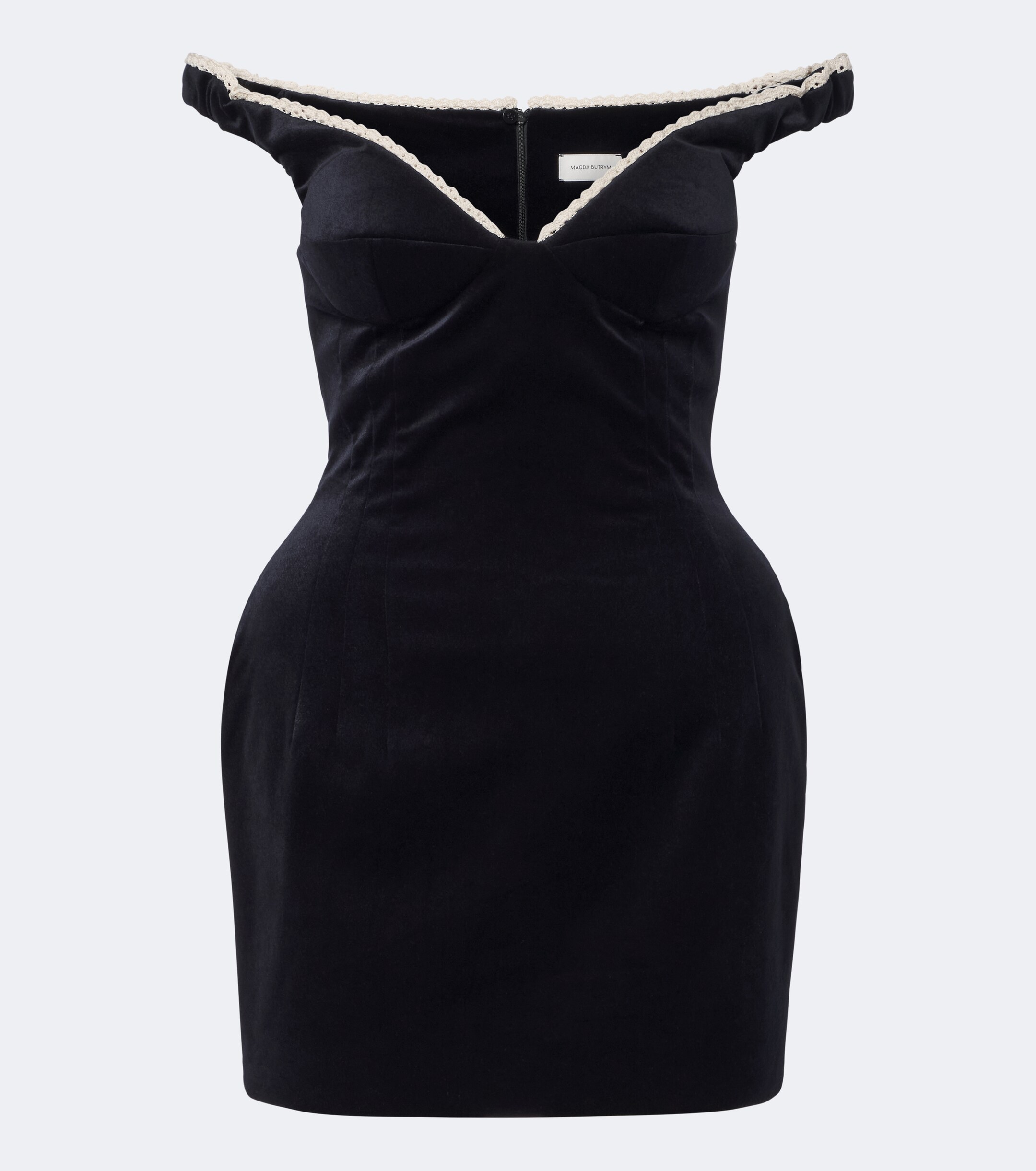 Magda Butrym Magda Butrym Crochet-trimmed velvet minidress
