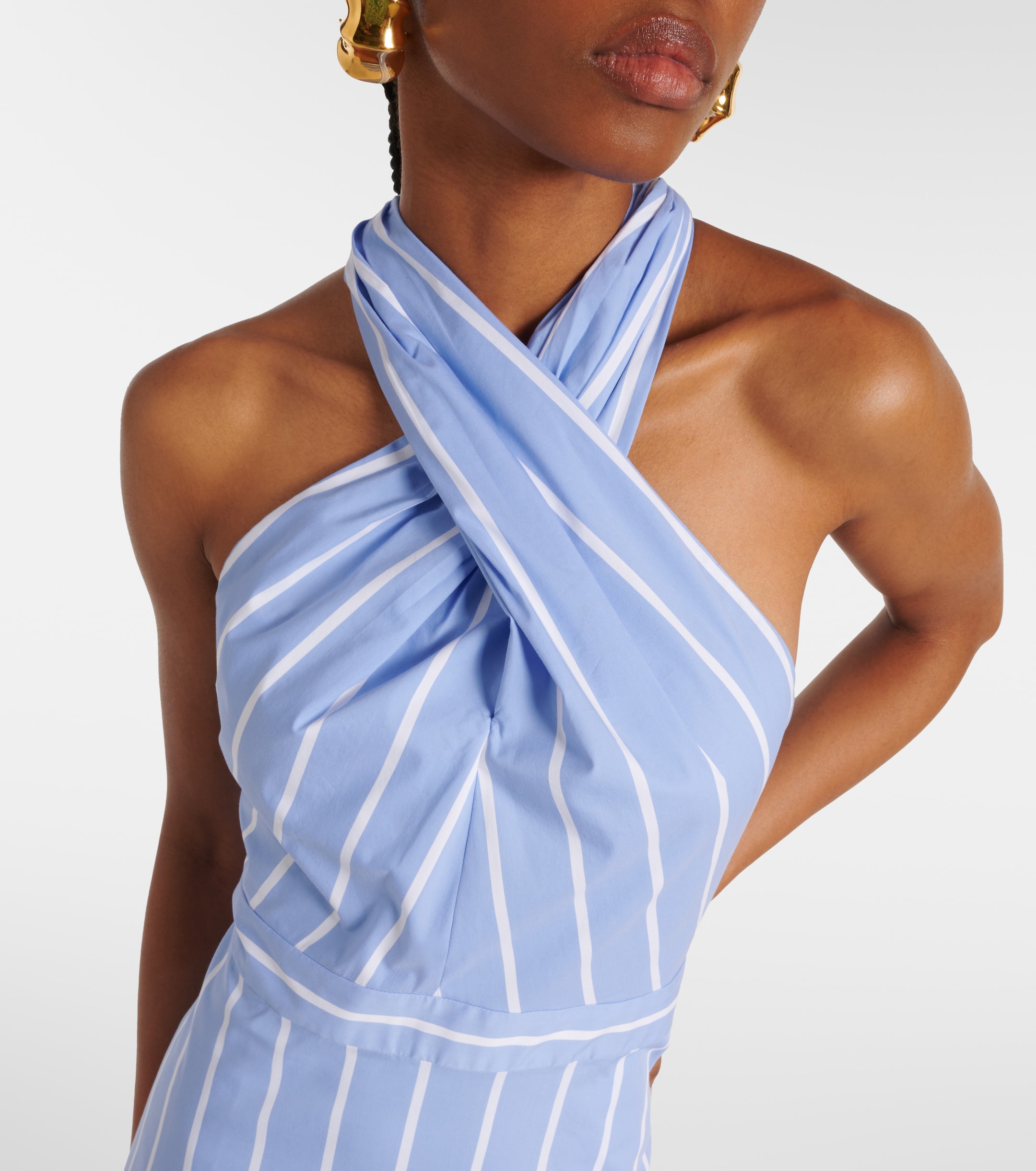 veronica beard blige stripe a line midi dress Ruffle Sleeve A-Line Formal Evening Dress with Slit