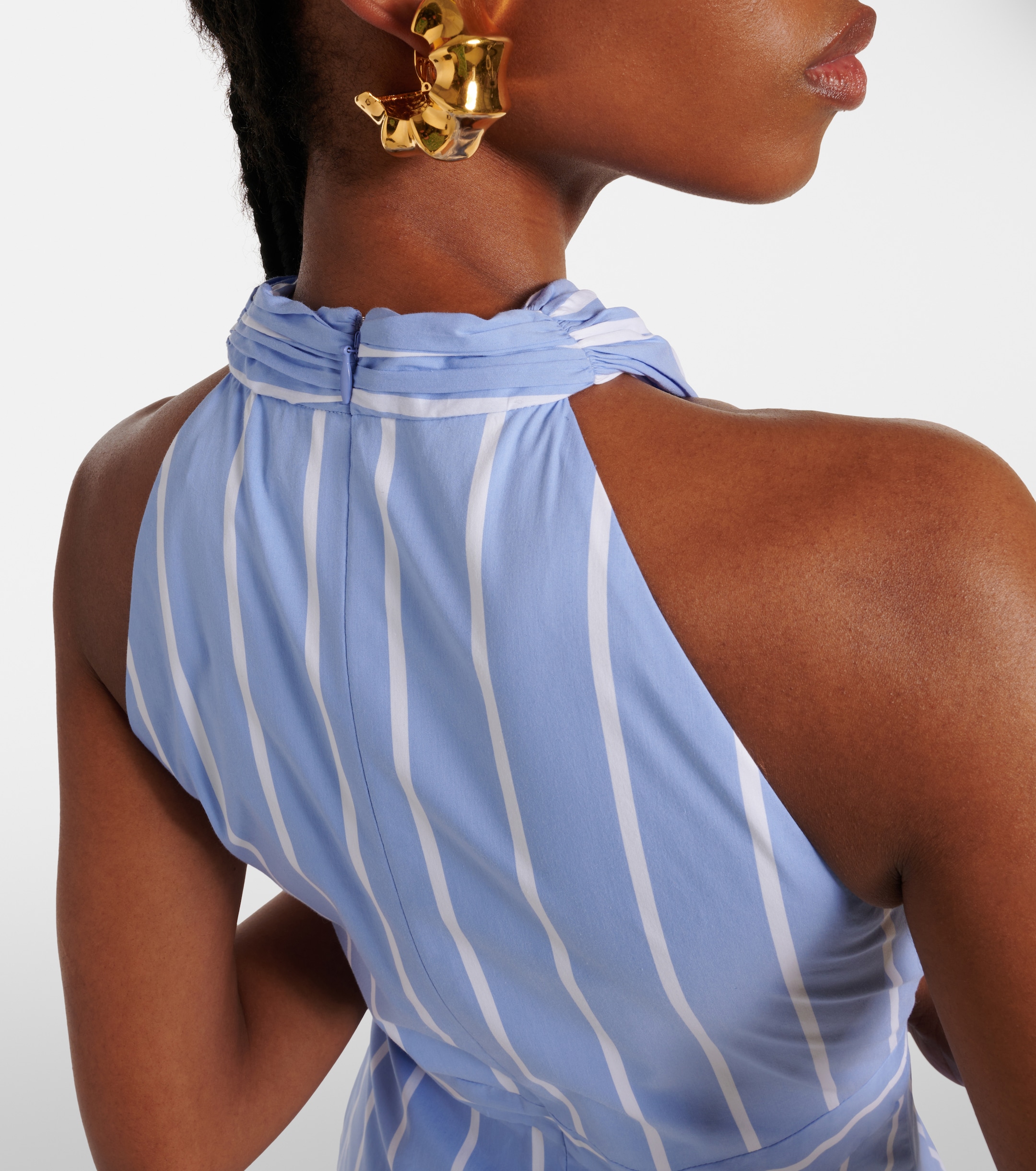 veronica beard blige stripe a line midi dress Veronica Beard Lana Scarf-Print Midi Dress | Blue Jay Multi
