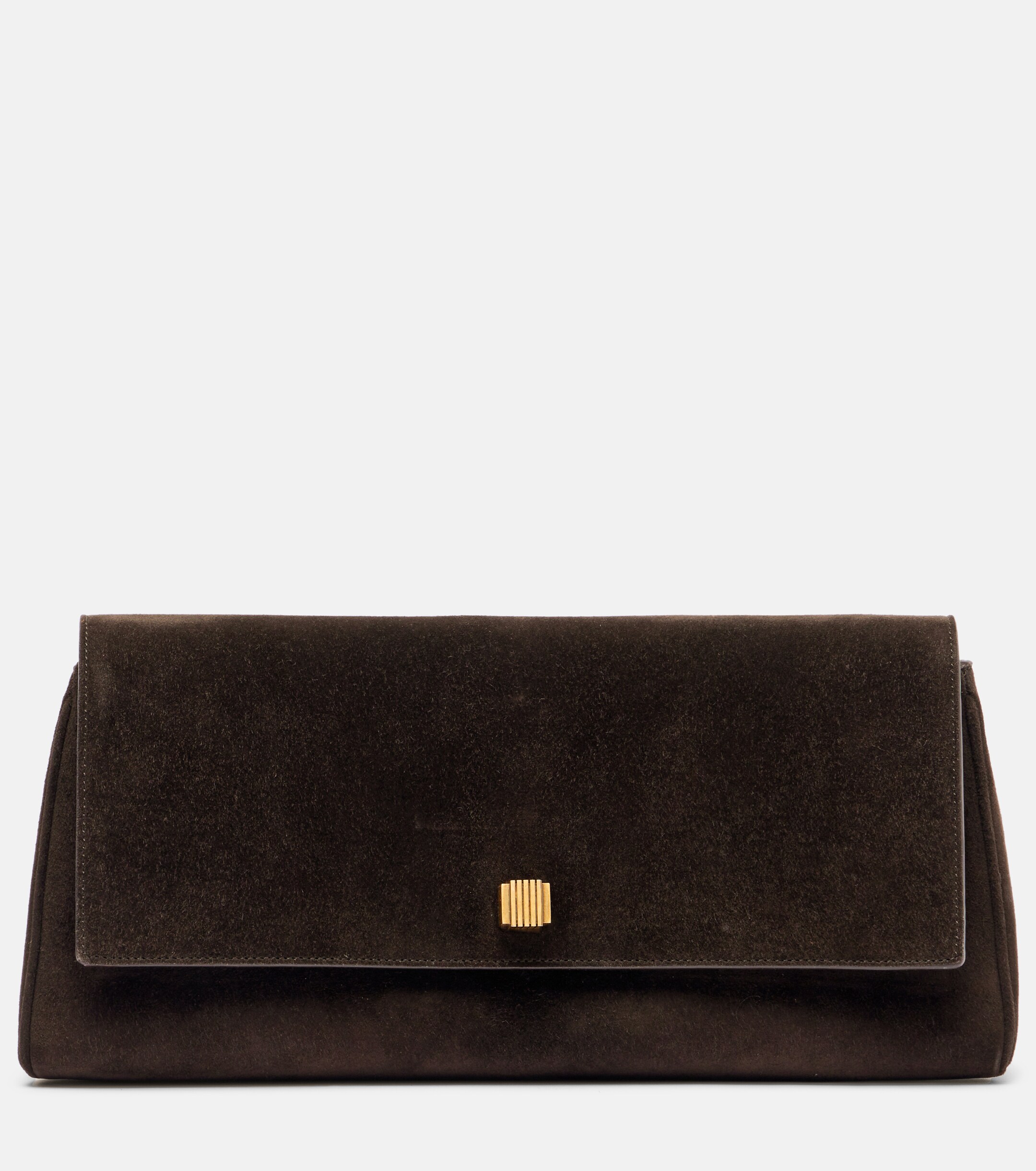 KHAITE Audrey suede clutch