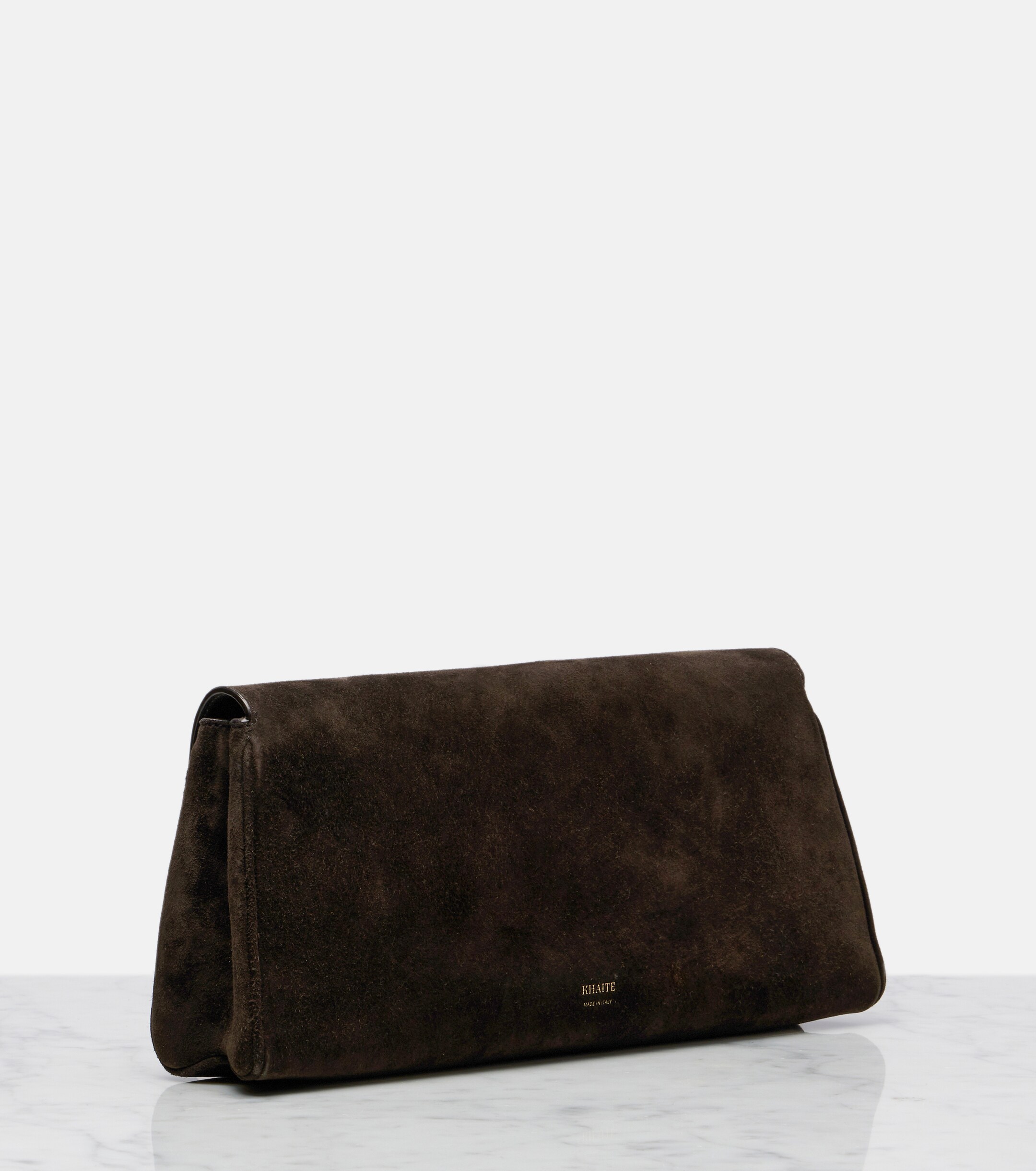 KHAITE Audrey suede clutch