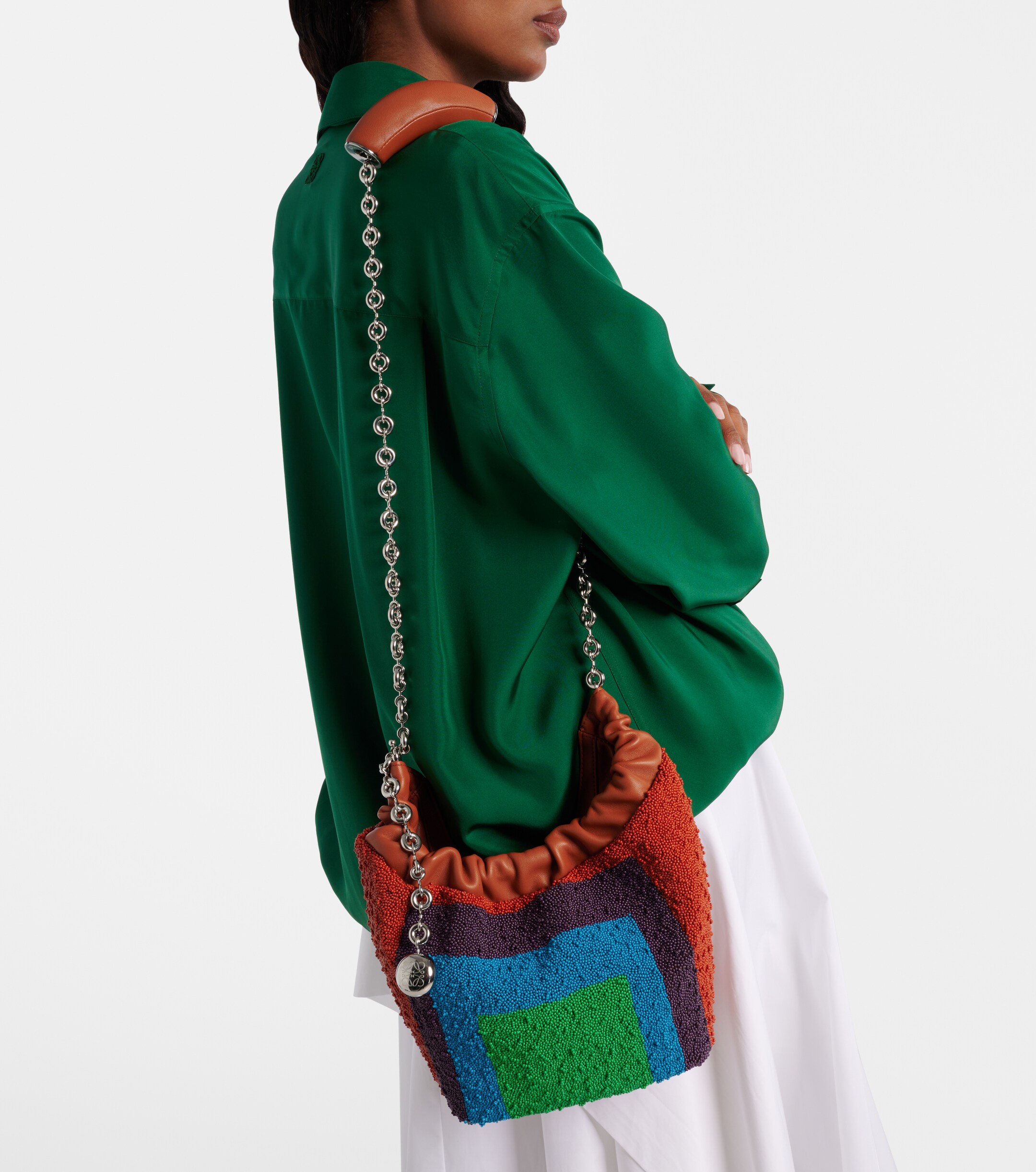 Loewe Squeeze Mini beaded leather top-handle bag