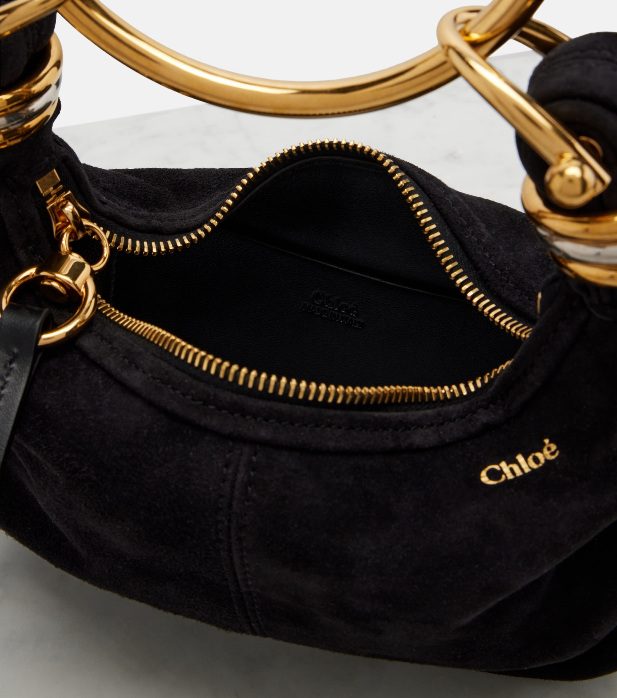 Chloé Bracelet Small suede top-handle bag