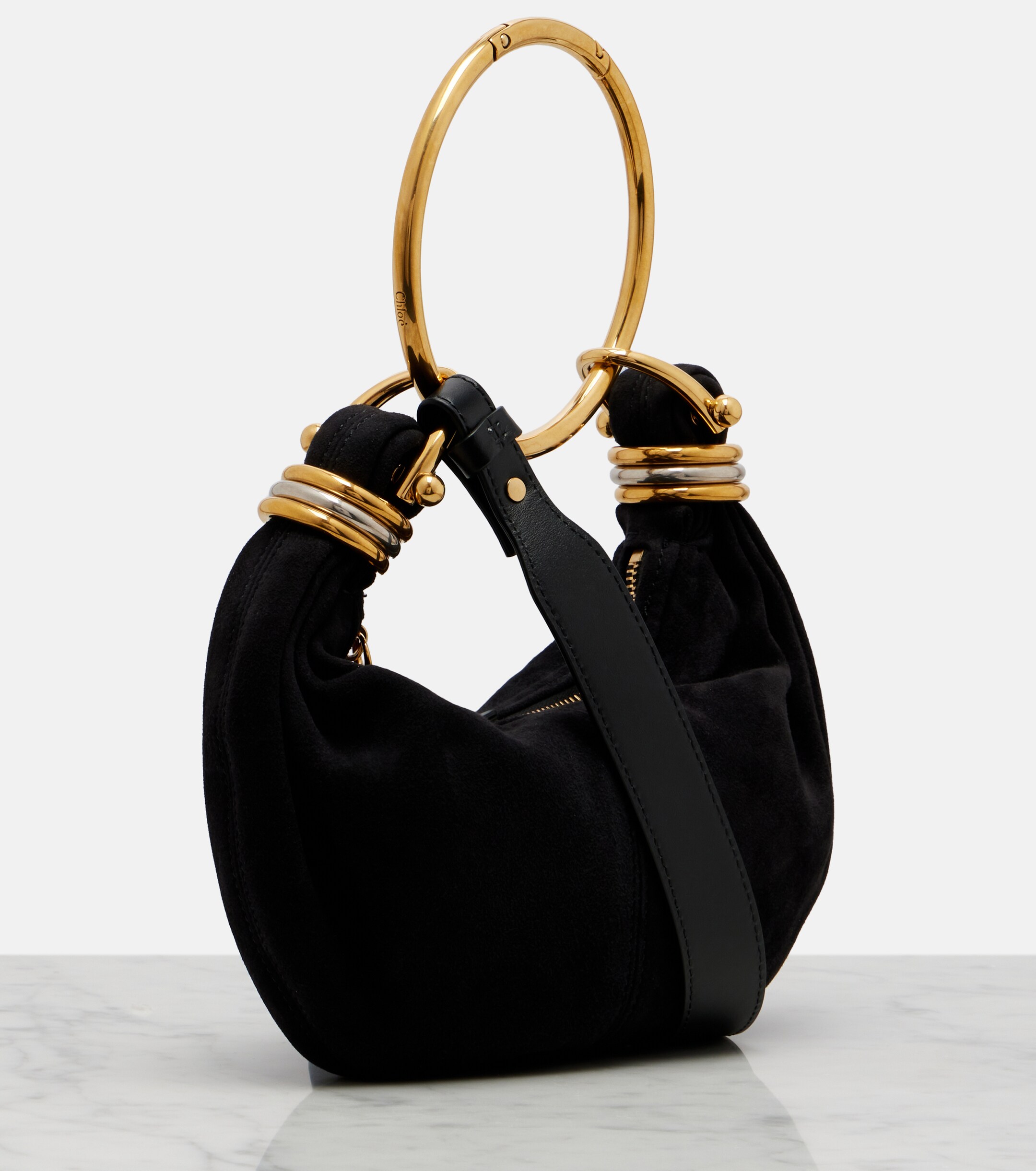 Chloé Bracelet Small suede top-handle bag