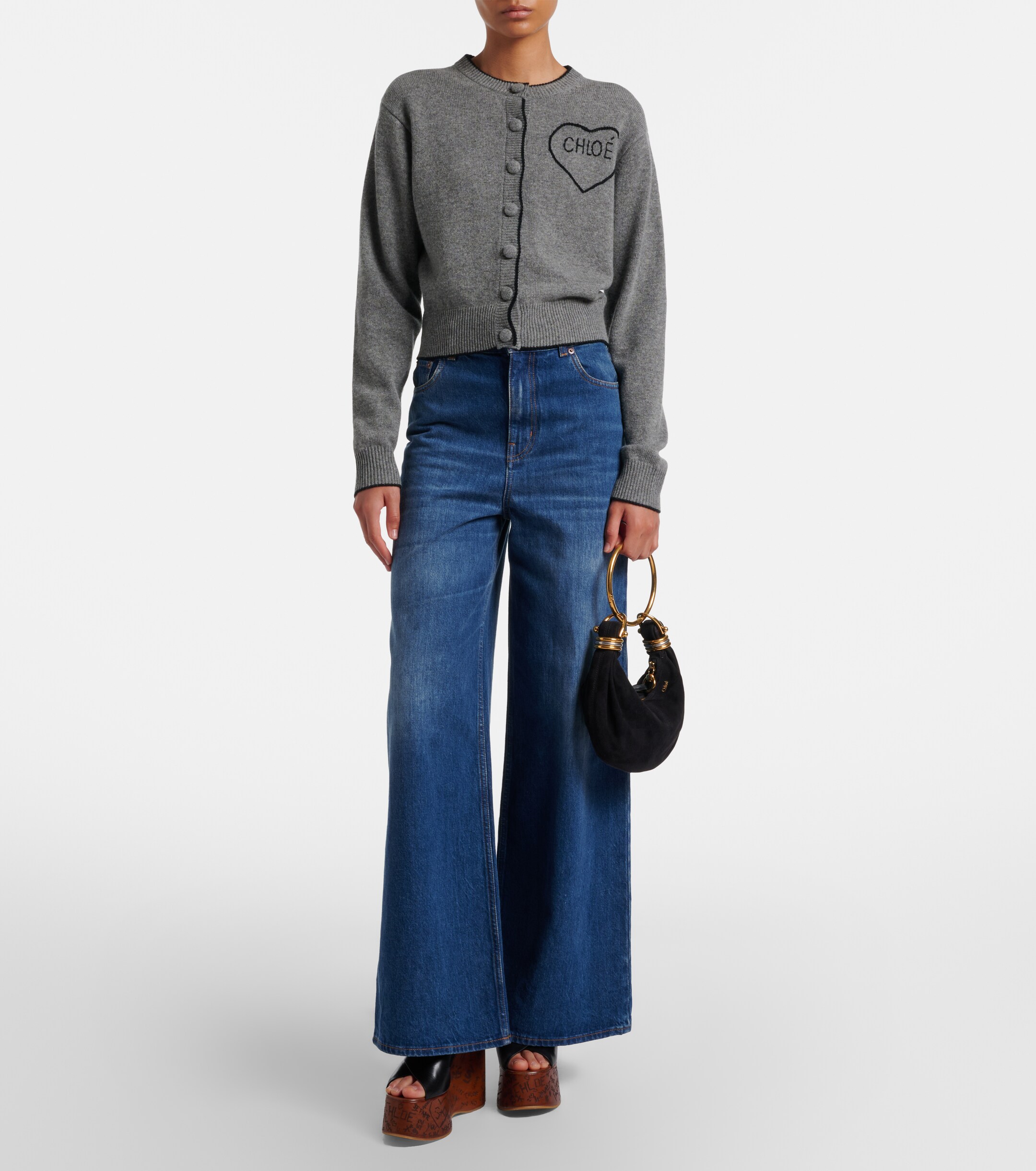 Chloé Bracelet Small suede top-handle bag