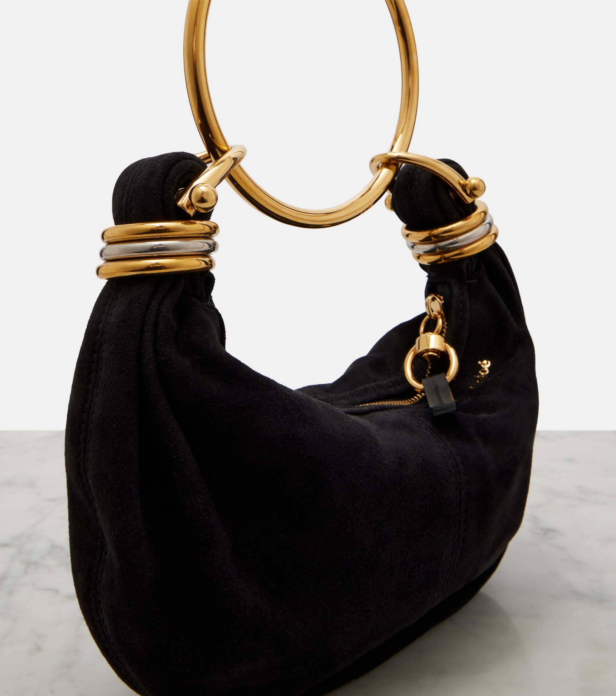 Chloé Bracelet Small suede top-handle bag