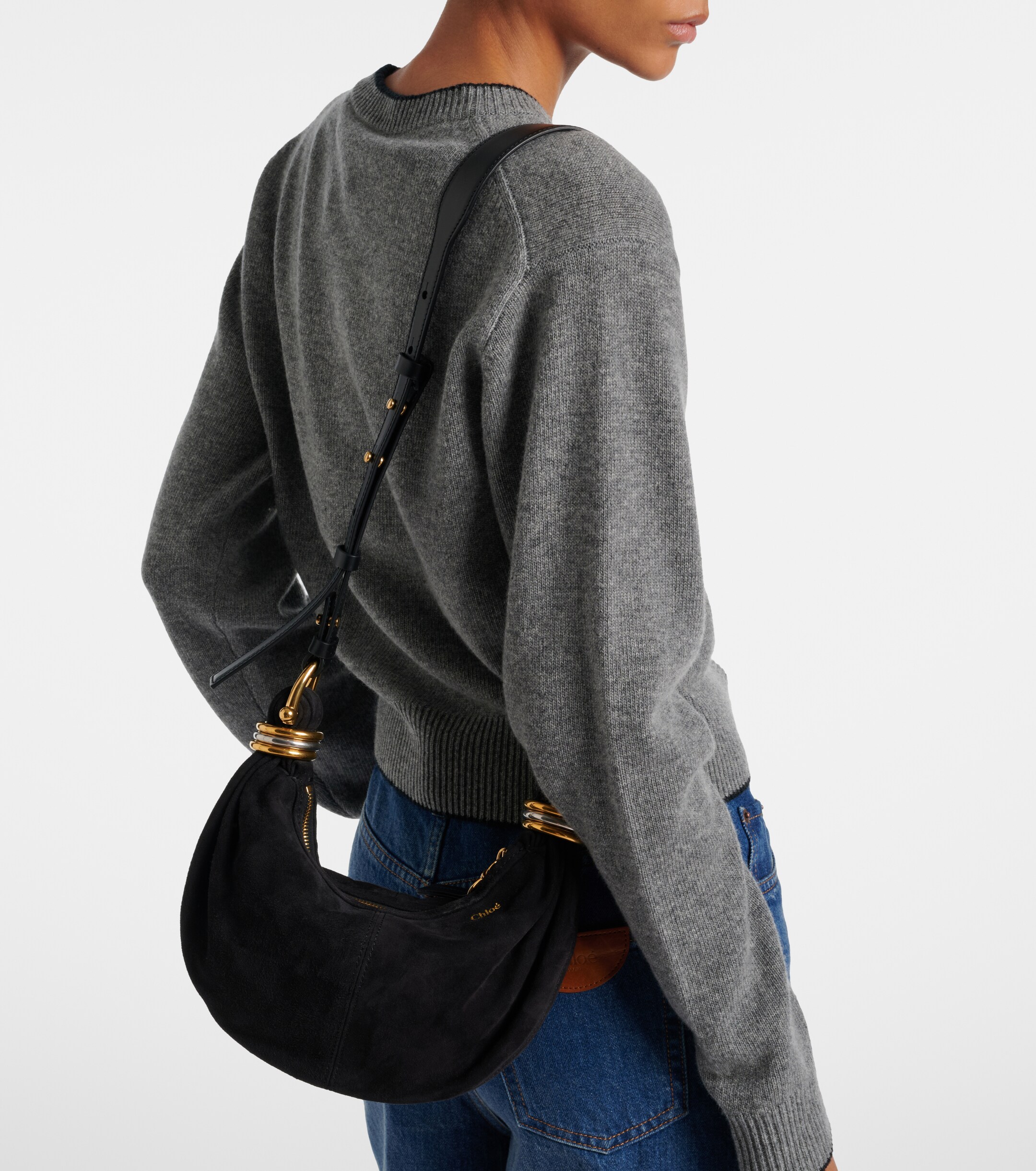 Chloé Bracelet Small suede top-handle bag