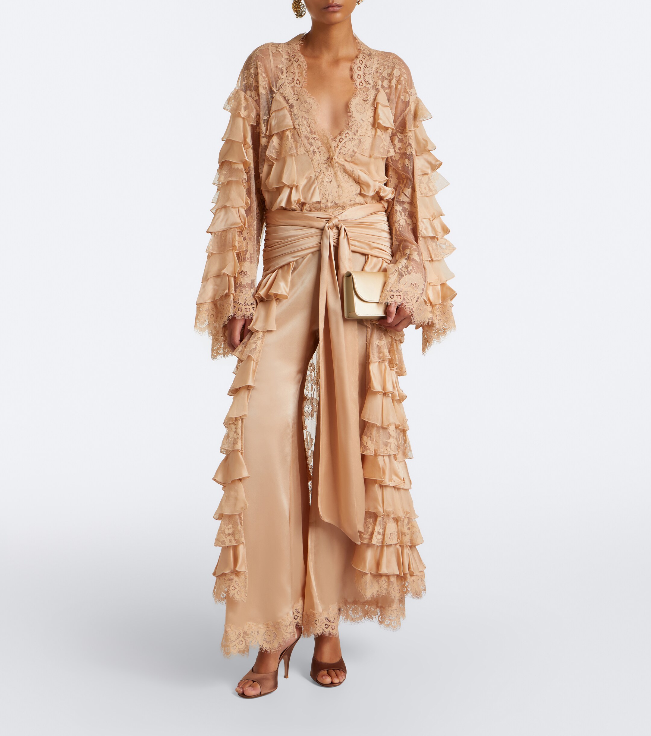 Zimmermann Zimmermann Valiant ruffled silk chiffon wide-leg pants