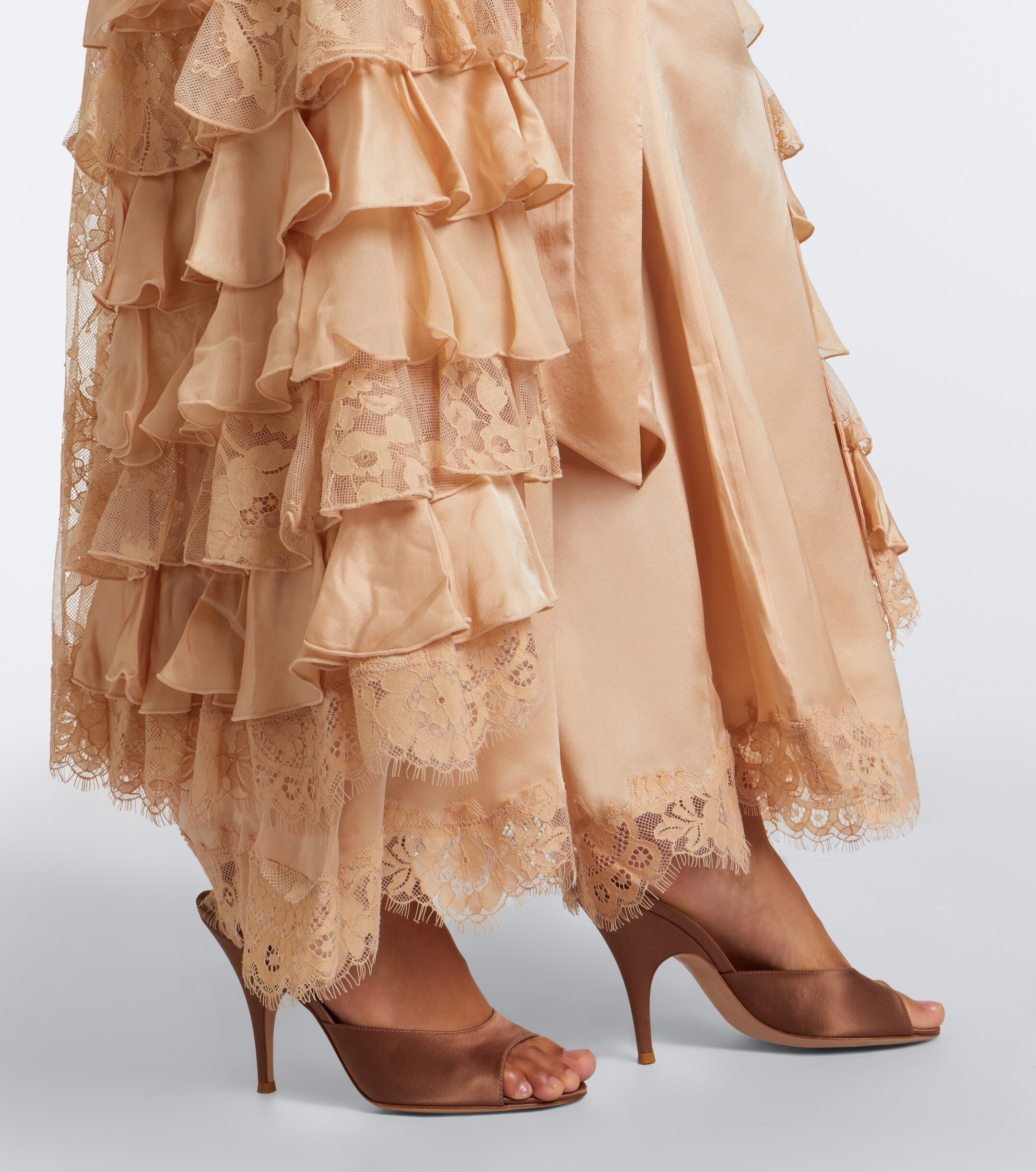 Zimmermann Zimmermann Valiant ruffled silk chiffon wide-leg pants
