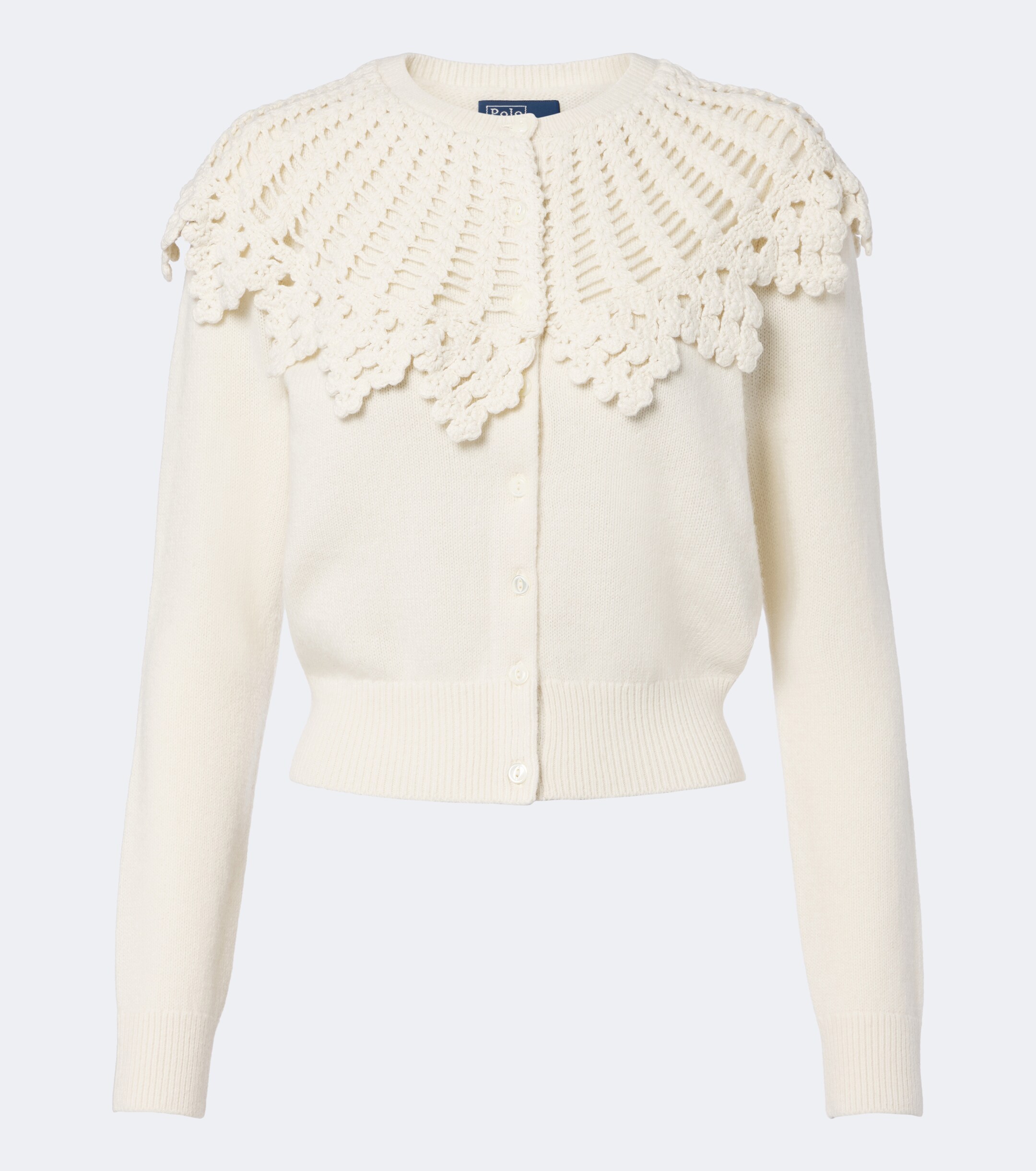 Polo Ralph Lauren Polo Ralph Lauren Crochet-trimmed wool and alpaca cardigan