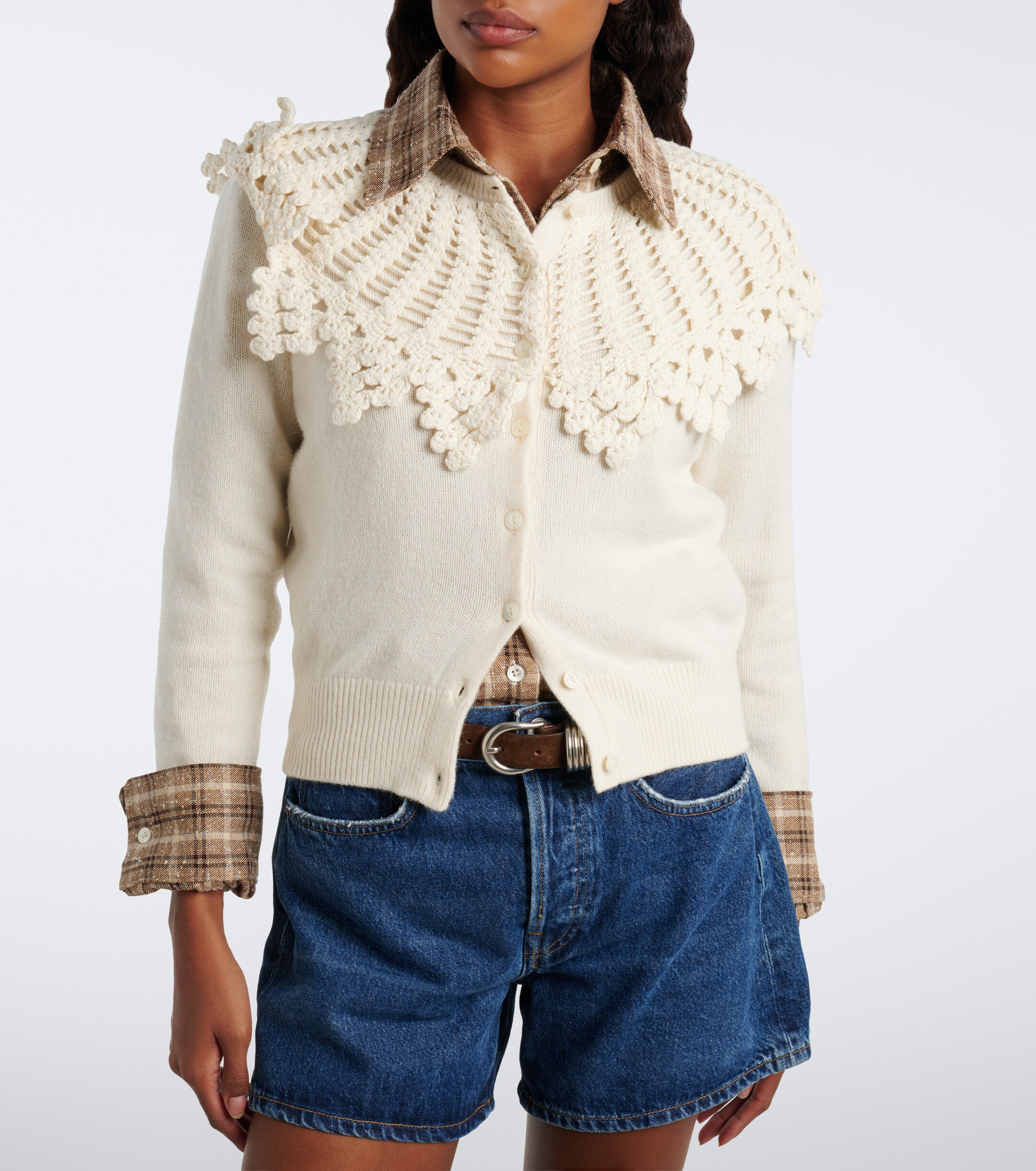 Polo Ralph Lauren Polo Ralph Lauren Crochet-trimmed wool and alpaca cardigan