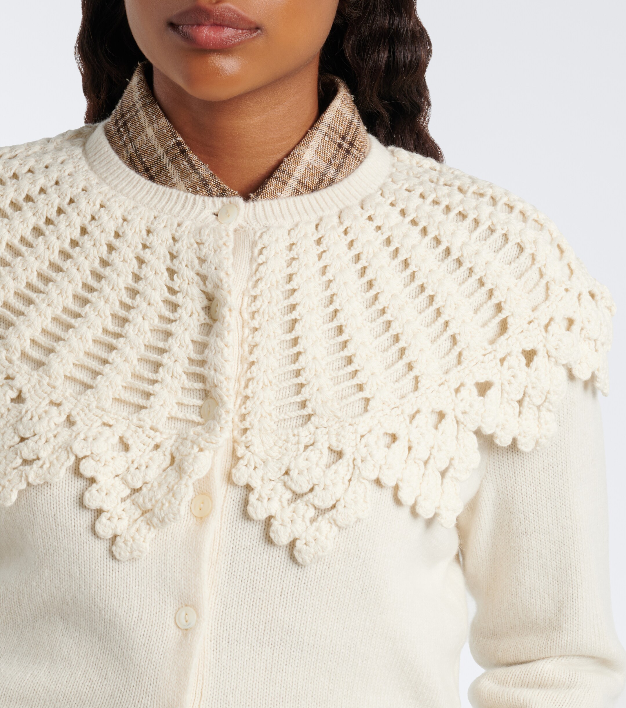 Polo Ralph Lauren Polo Ralph Lauren Crochet-trimmed wool and alpaca cardigan
