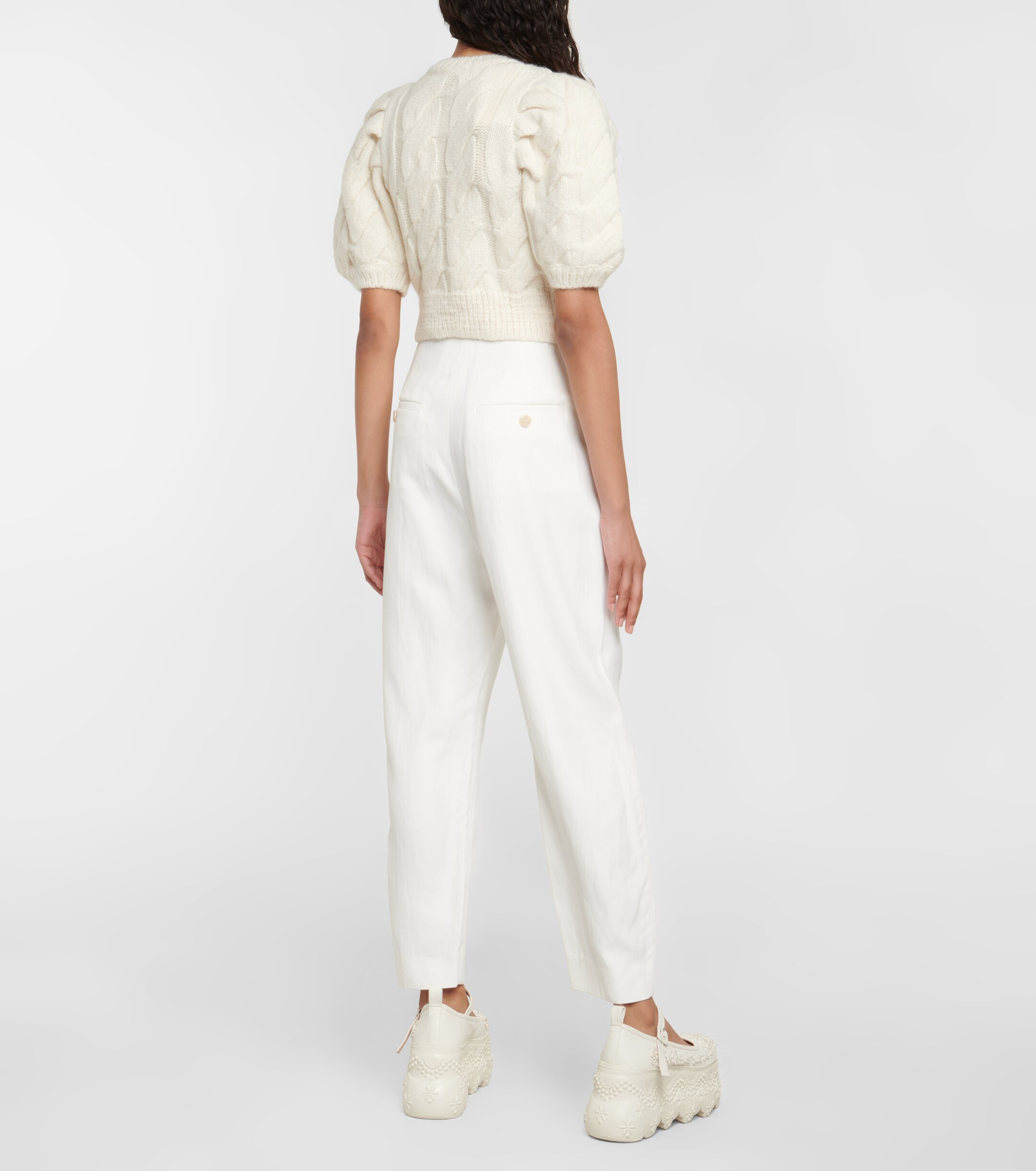 Simone Rocha Pearl-embellished cropped sweater