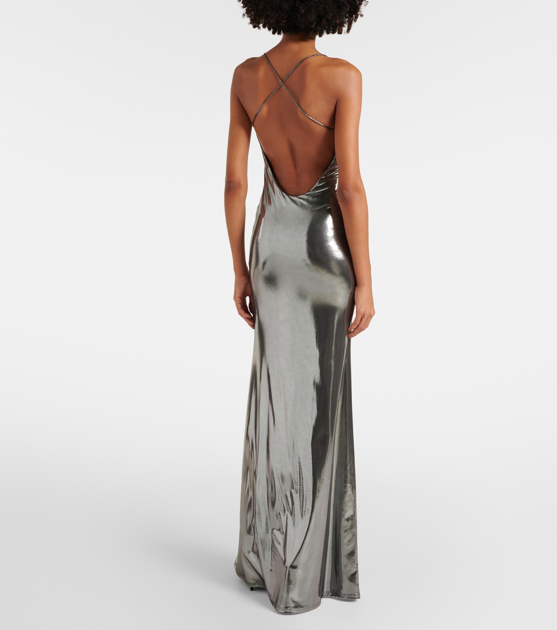 The Sei Metallic jersey gown thumbnail