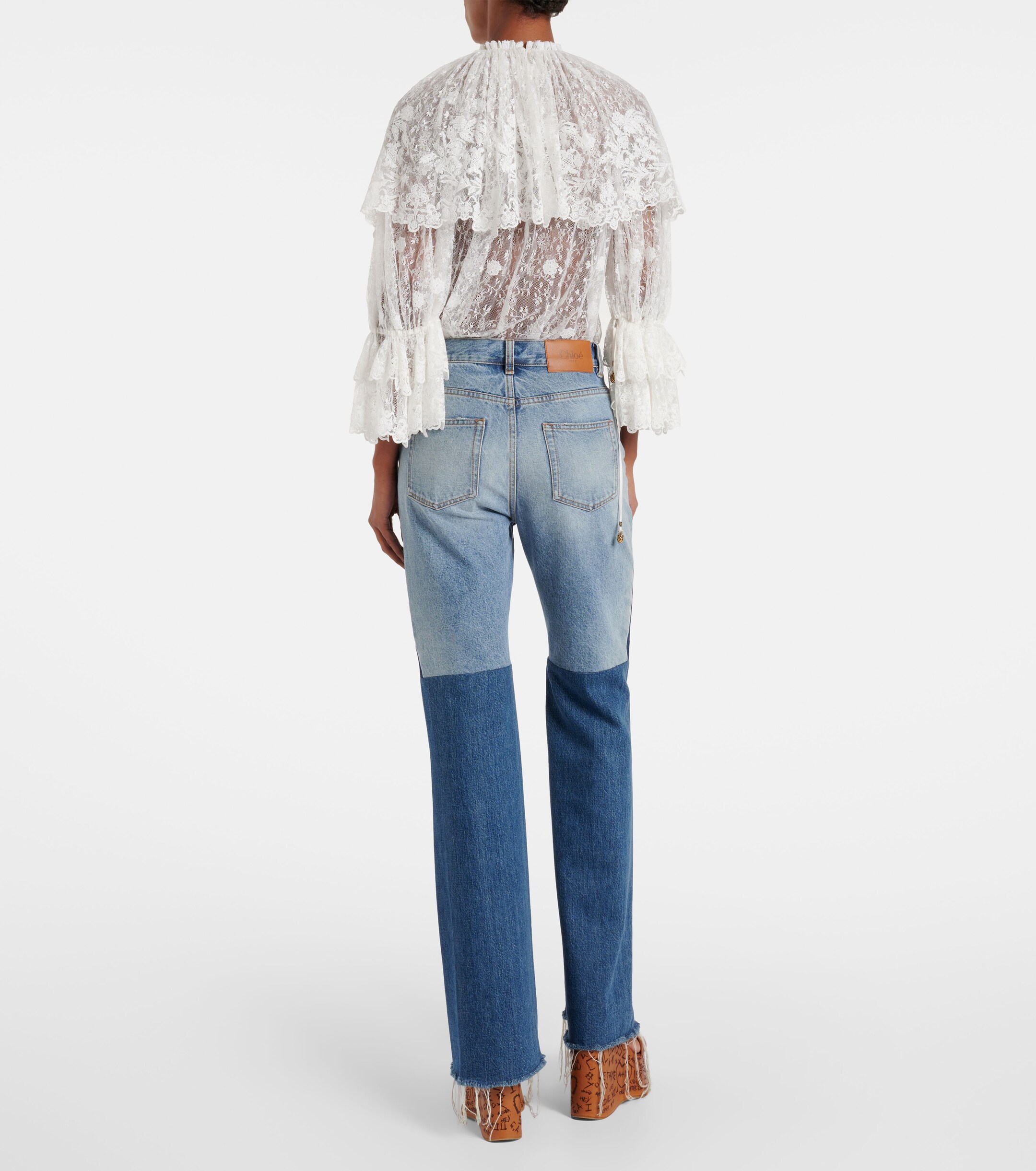 Chloé Chloé Patchwork flared jeans