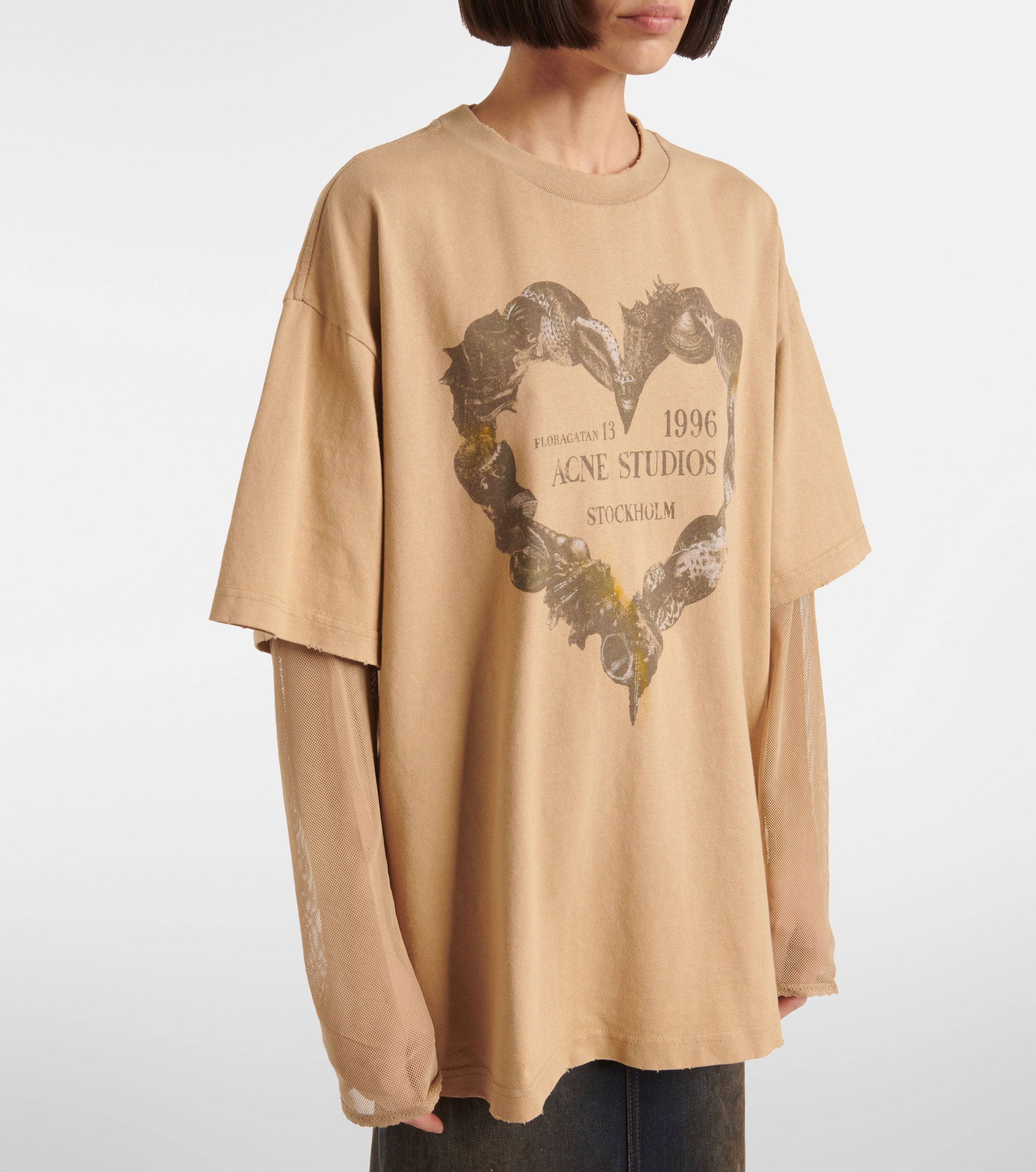 Acne Studios - Printed layered cotton T-shirt | Plush