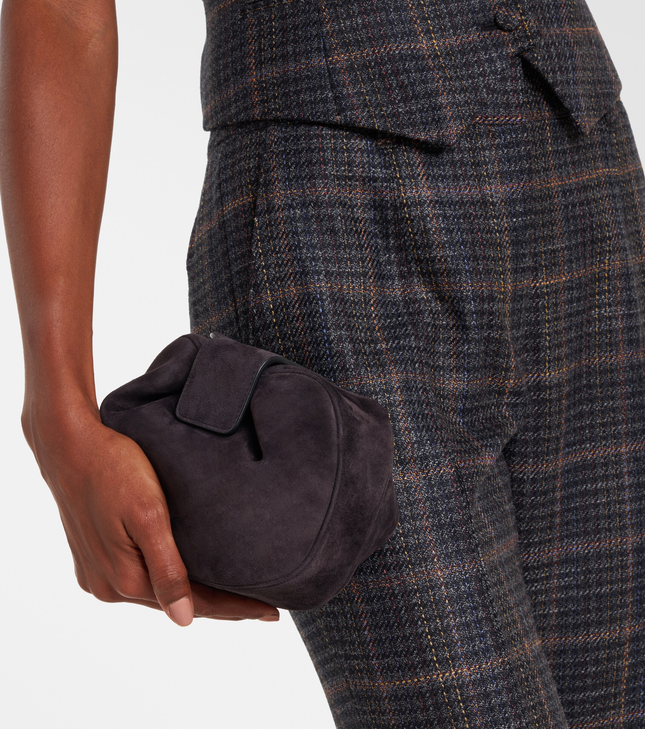 Gabriela Hearst Demi suede clutch