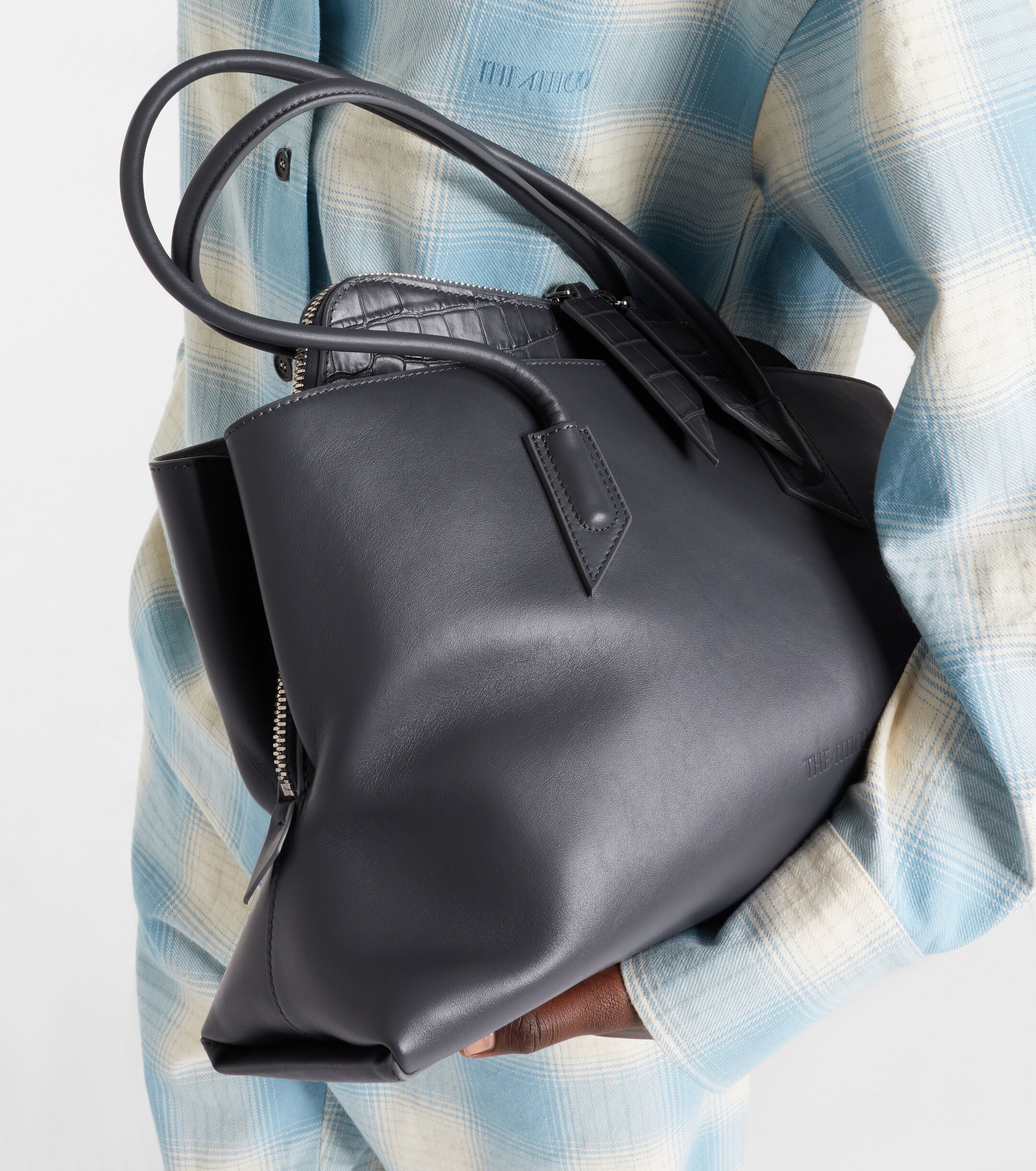 THE ATTICO La Passeggiata Medium leather tote bag