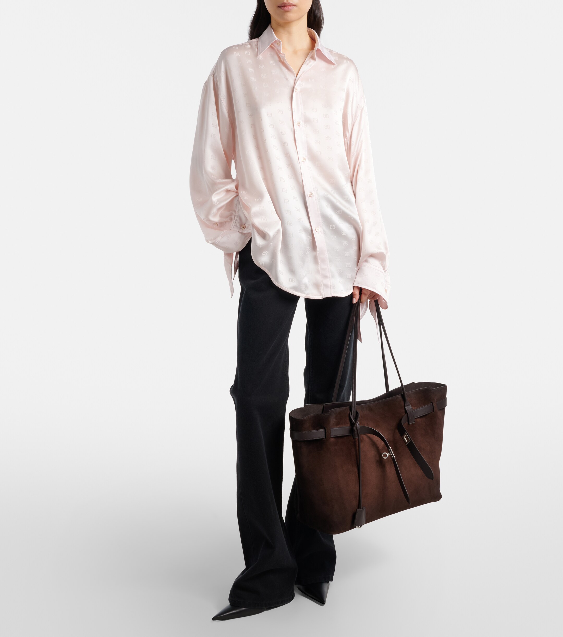 Balenciaga Bel Air Large suede tote bag