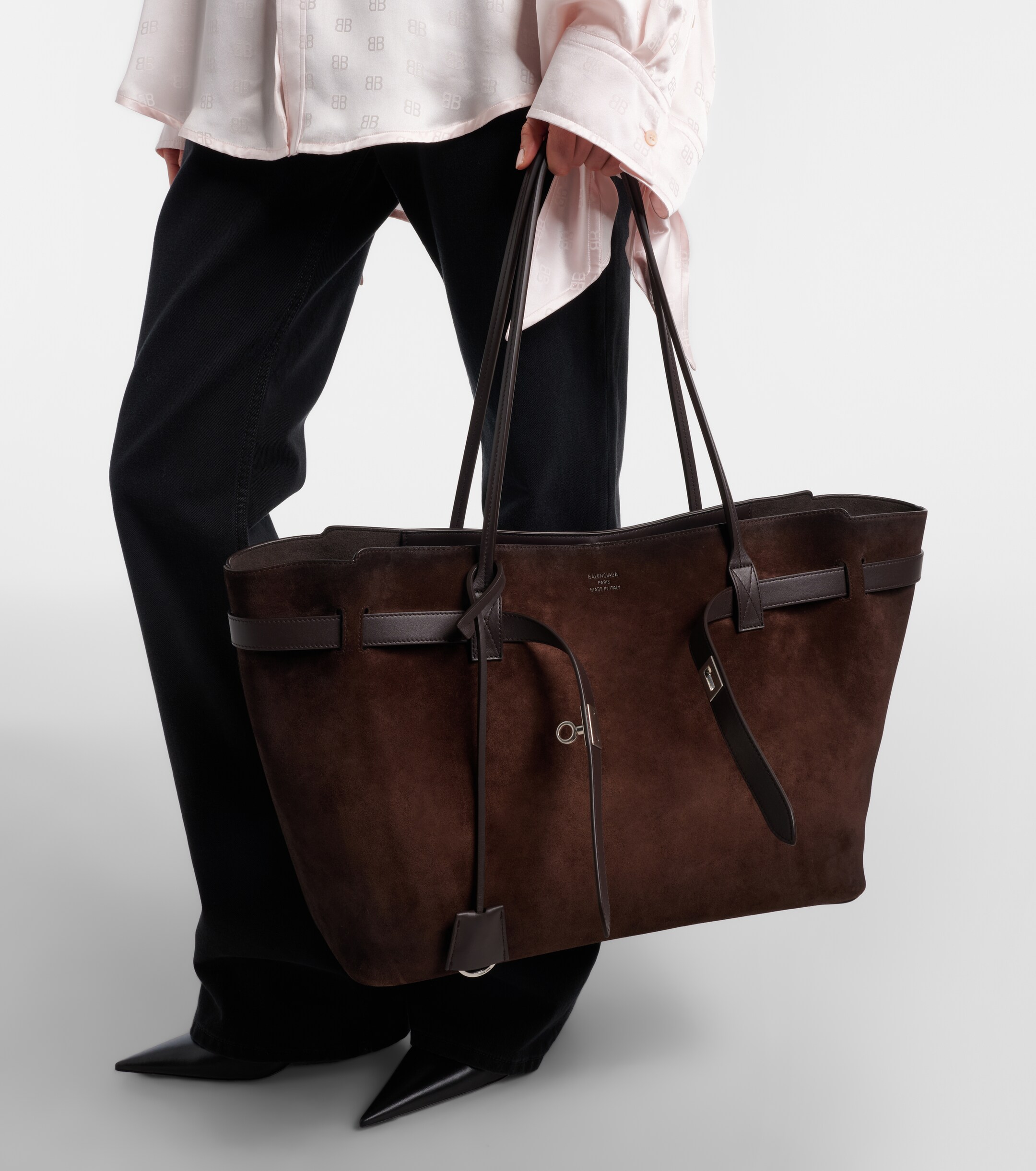 Balenciaga Bel Air Large suede tote bag