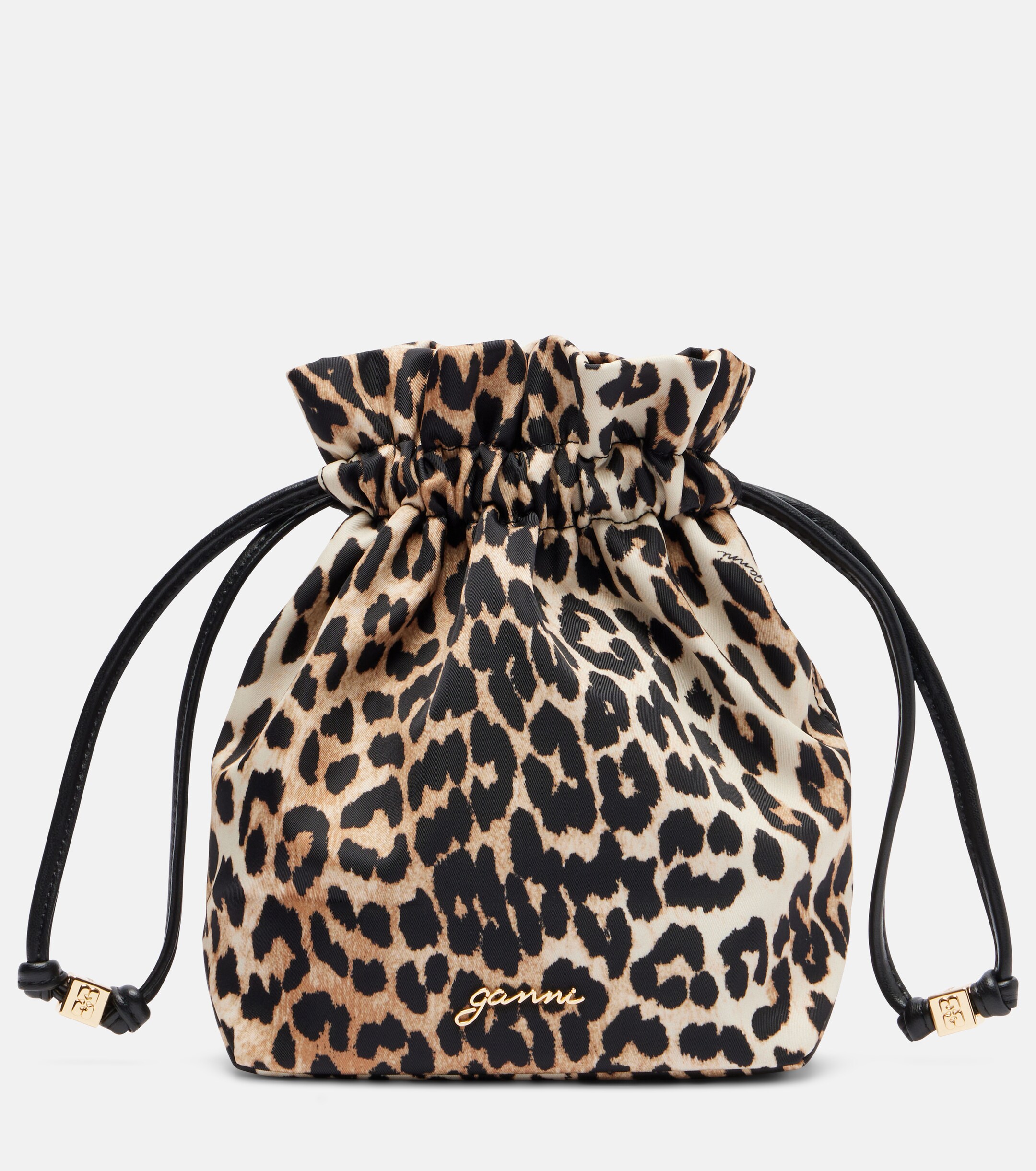 GANNI Bou leopard-print pouch