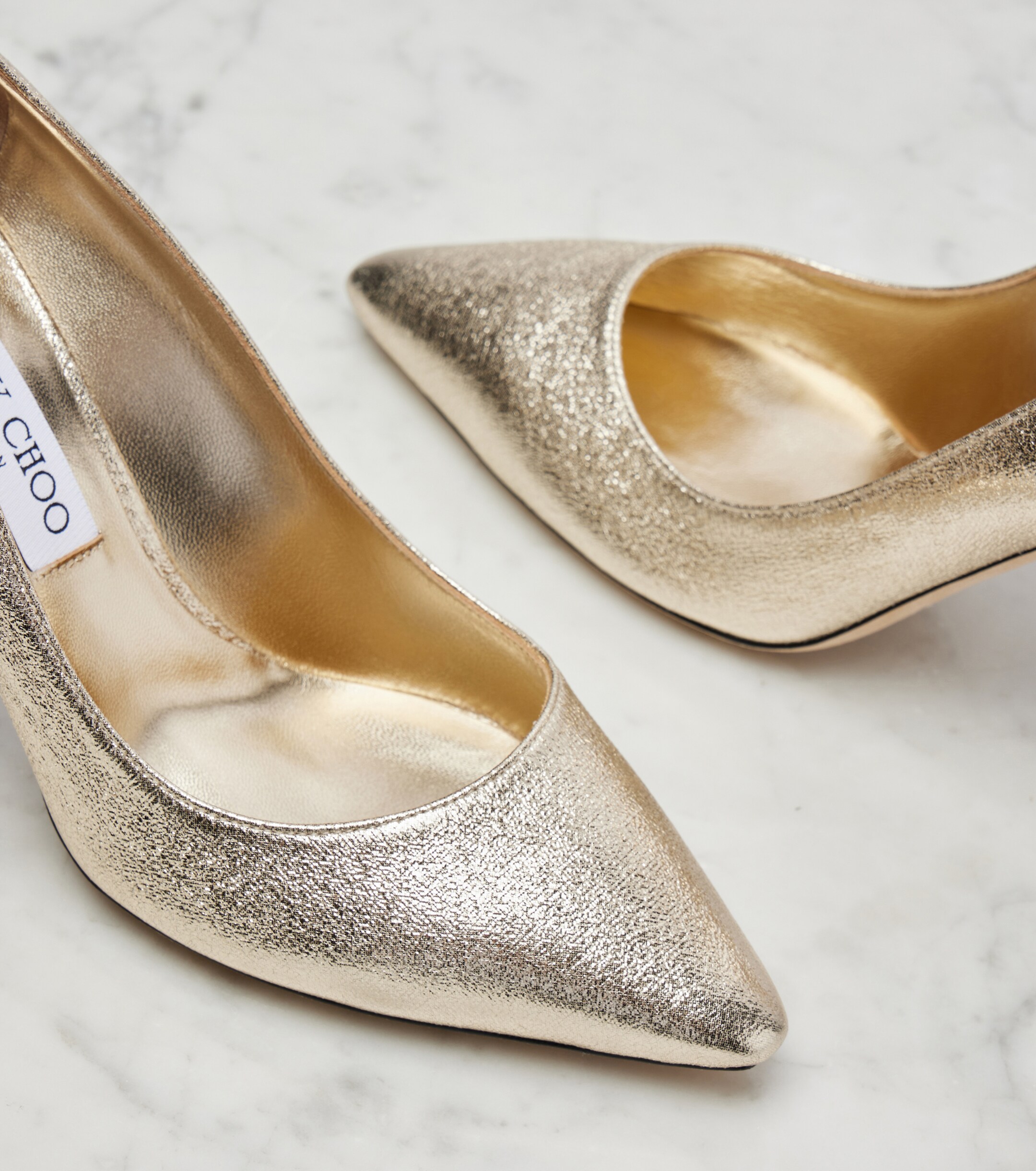 JIMMY CHOO Jimmy Choo Romy metallic leather pumps