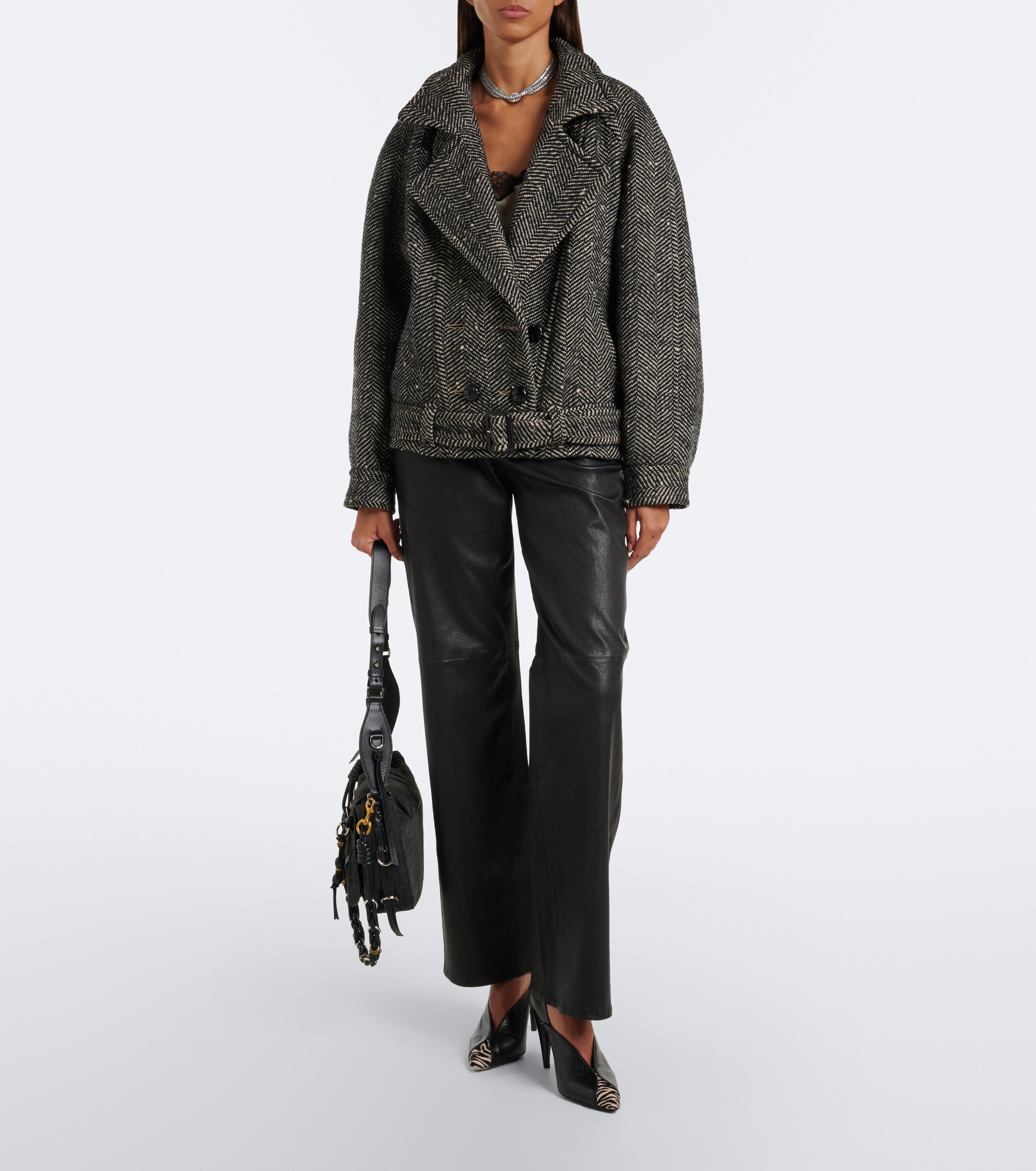 7 For All Mankind 7 For All Mankind Stovepipe leather straight pants