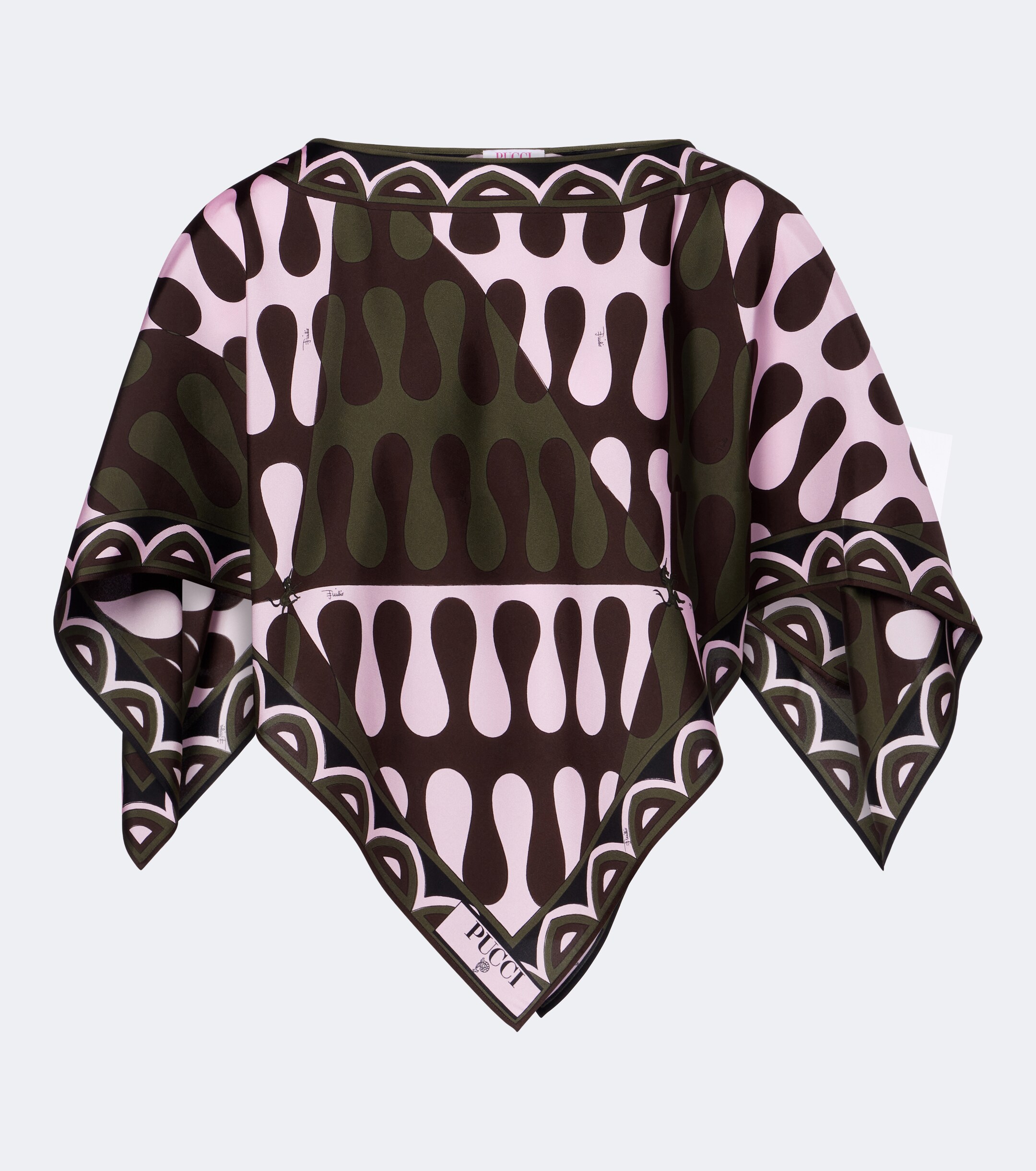 Pucci Pucci Leocorno asymmetric silk twill top