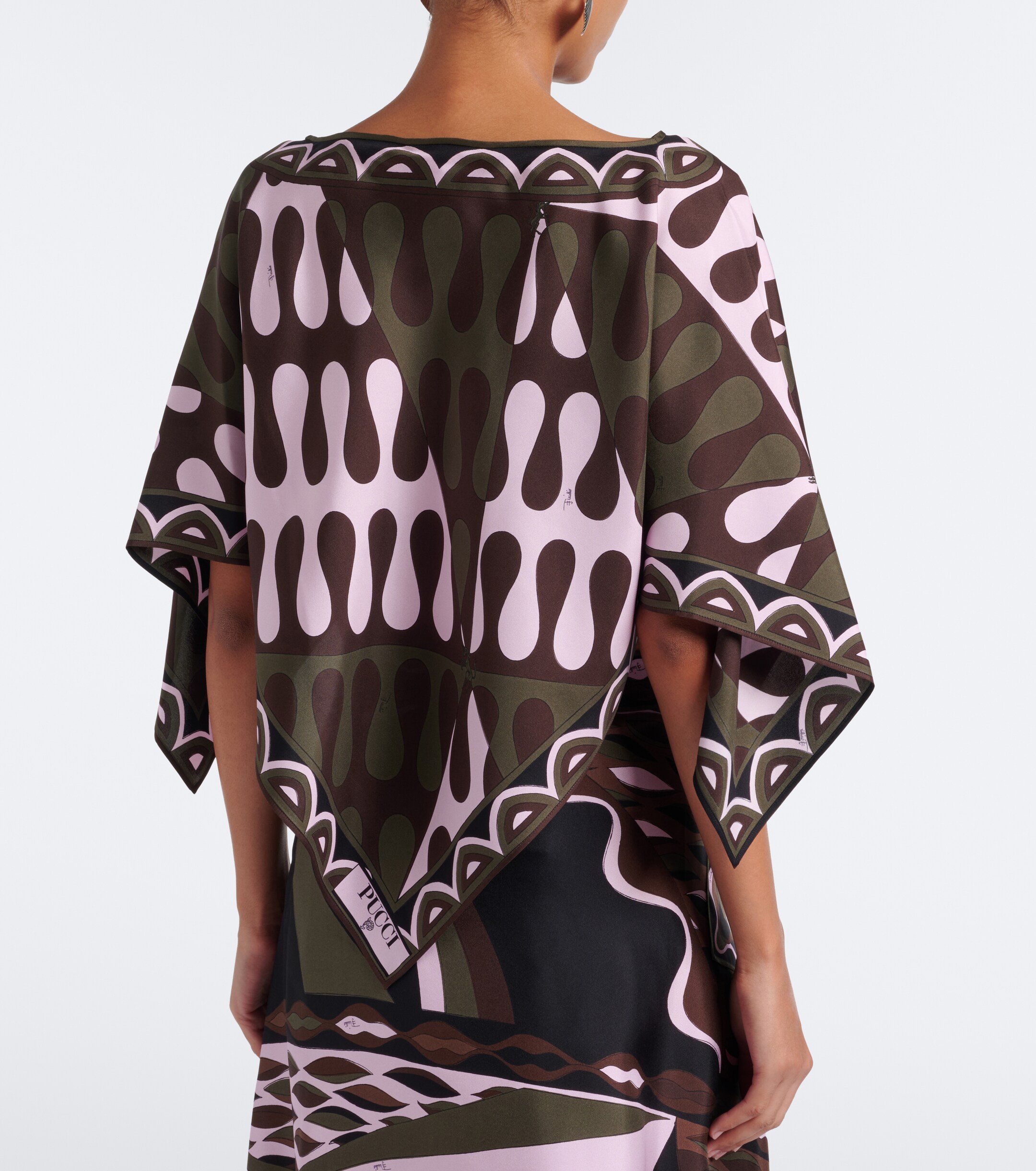 Pucci Pucci Leocorno asymmetric silk twill top