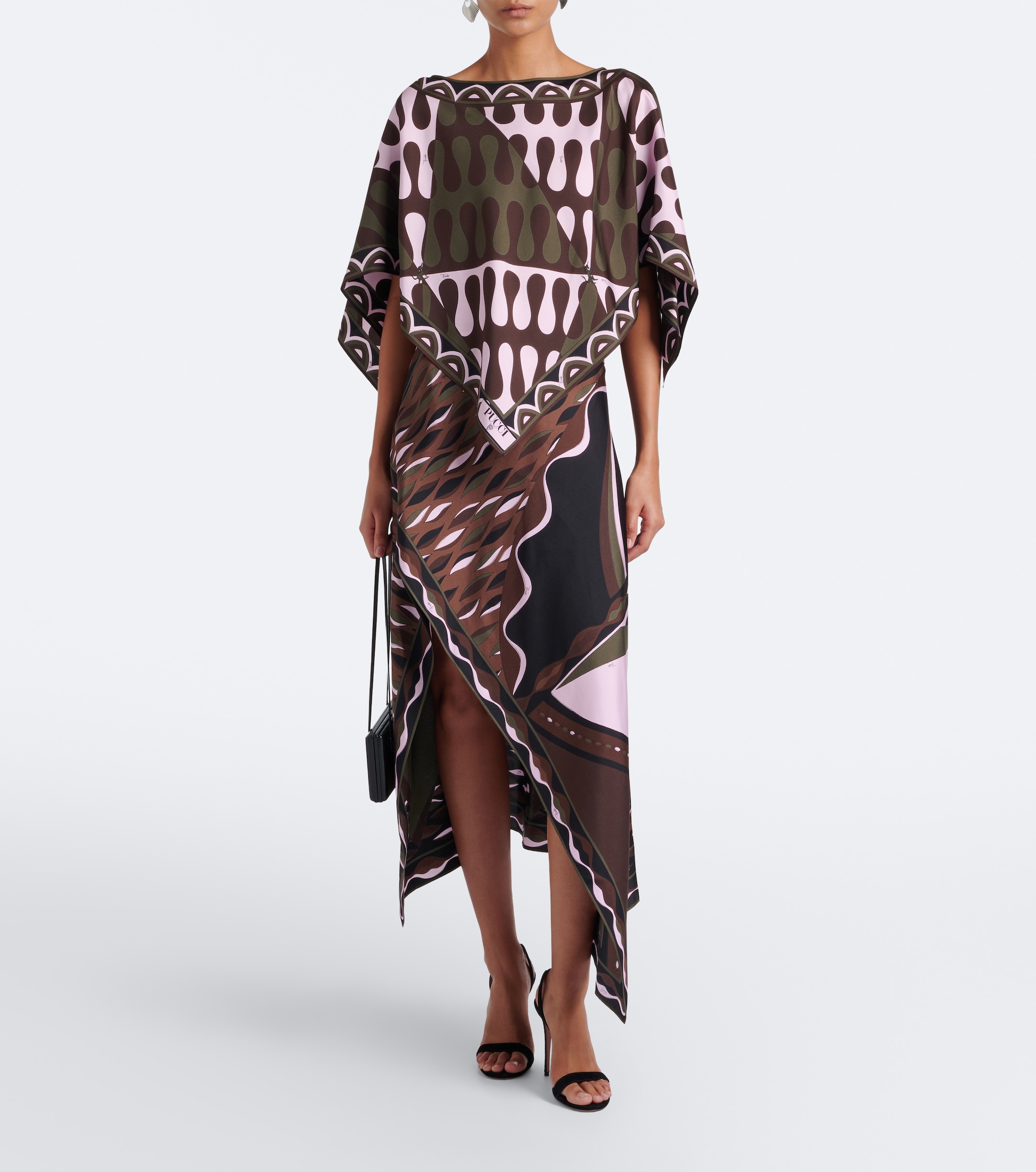 Pucci Pucci Leocorno asymmetric silk twill top