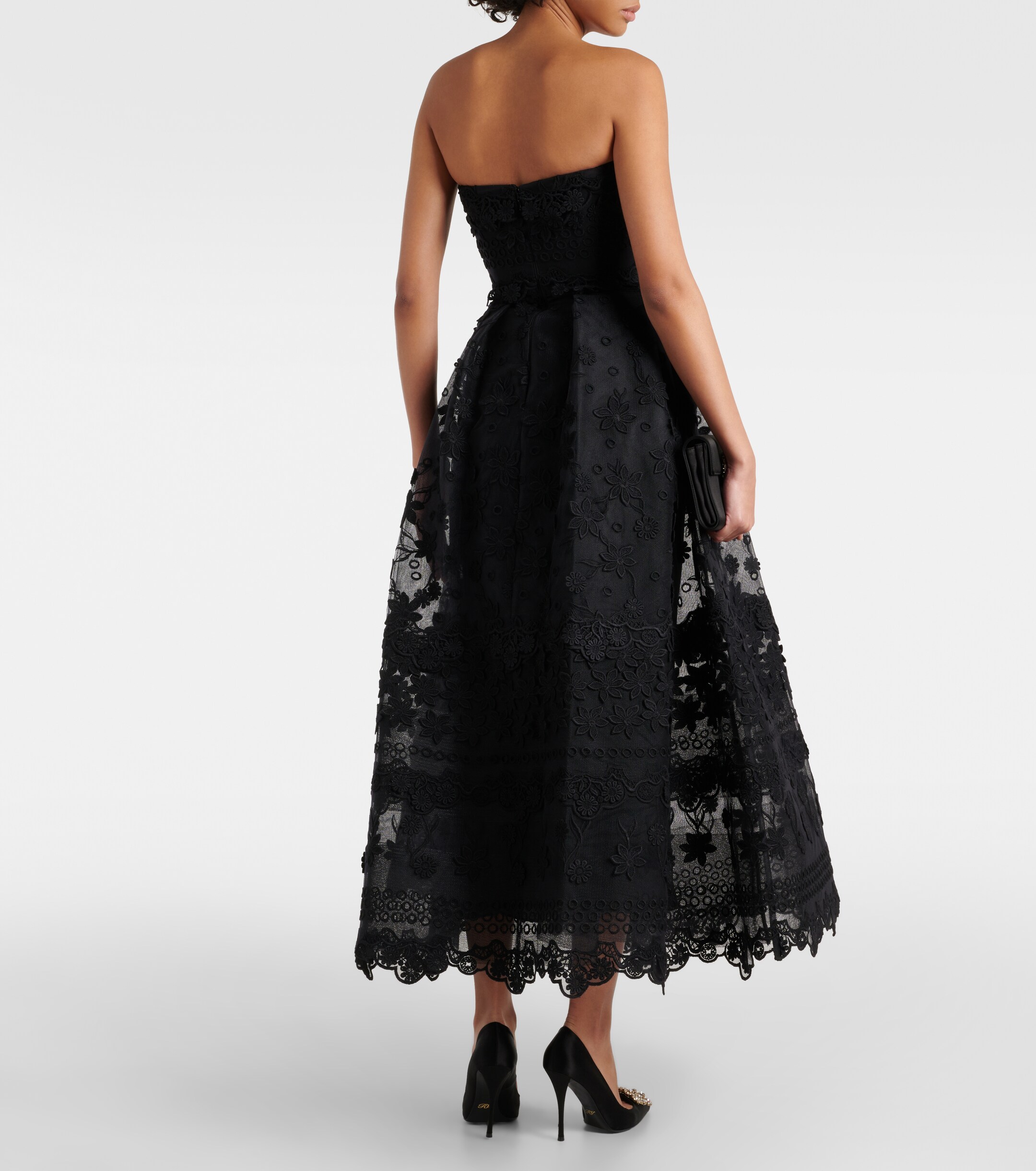 Elie Saab Strapless embroidered tulle gown thumbnail