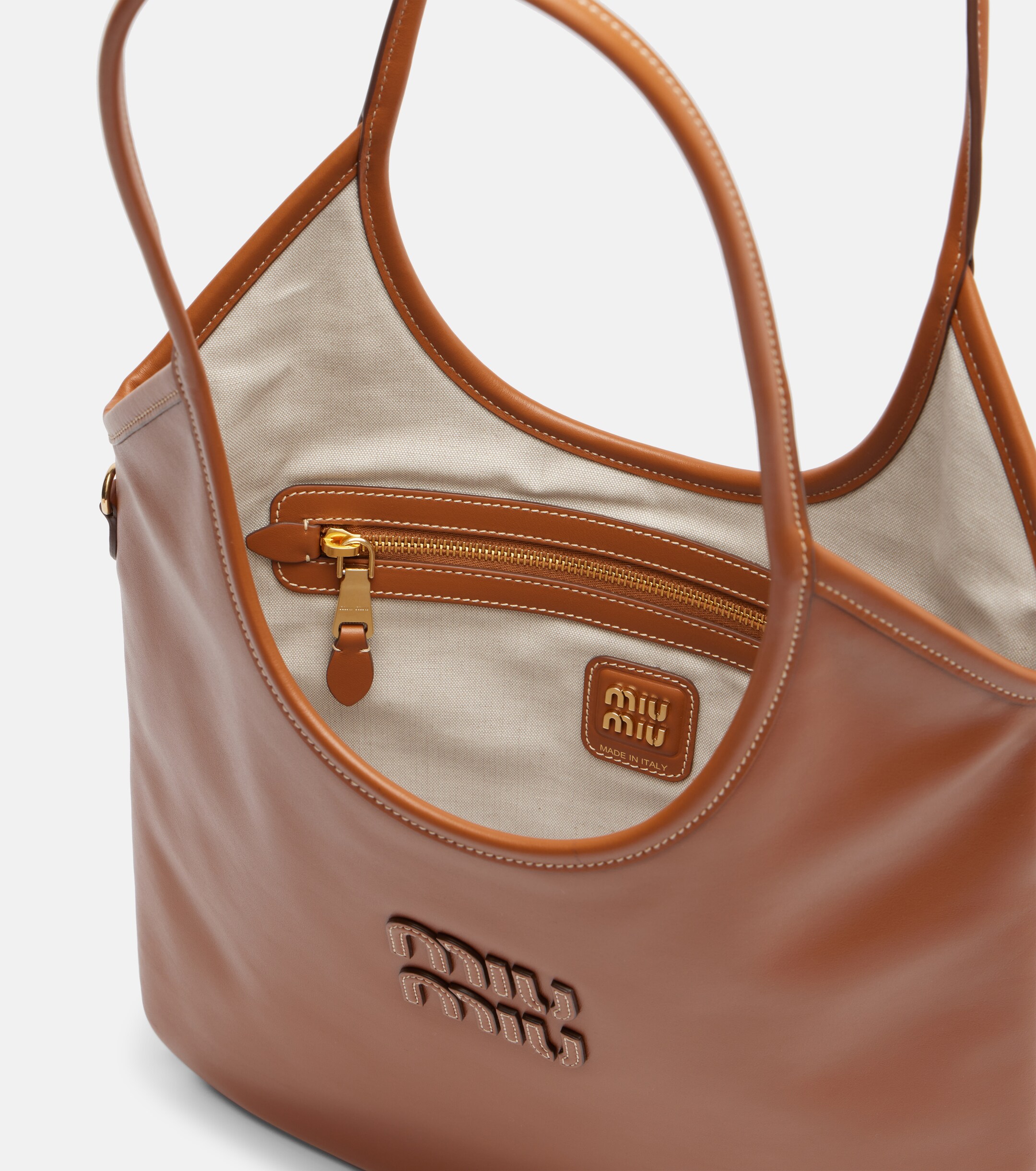 Miu Miu Ivy leather shopper