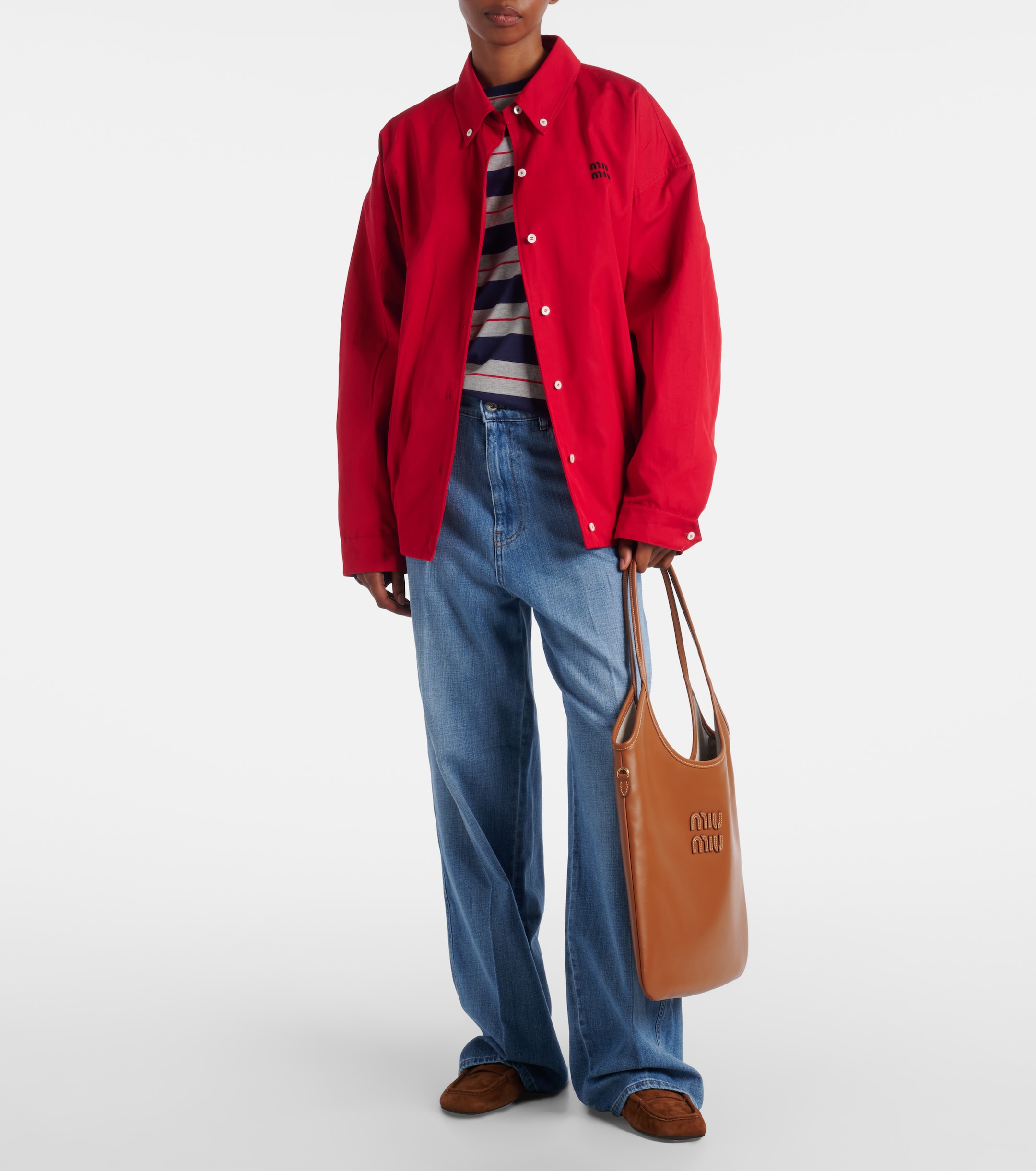 Miu Miu Ivy leather shopper