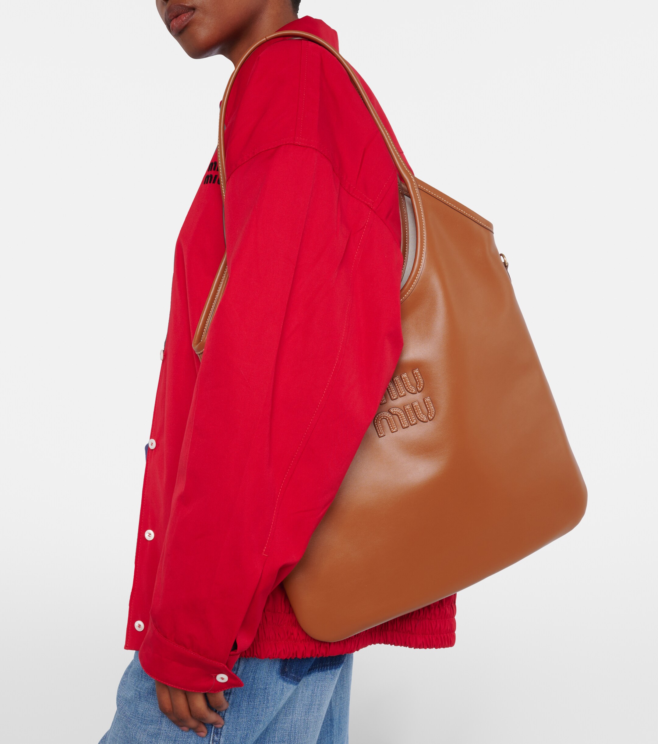 Miu Miu Ivy leather shopper