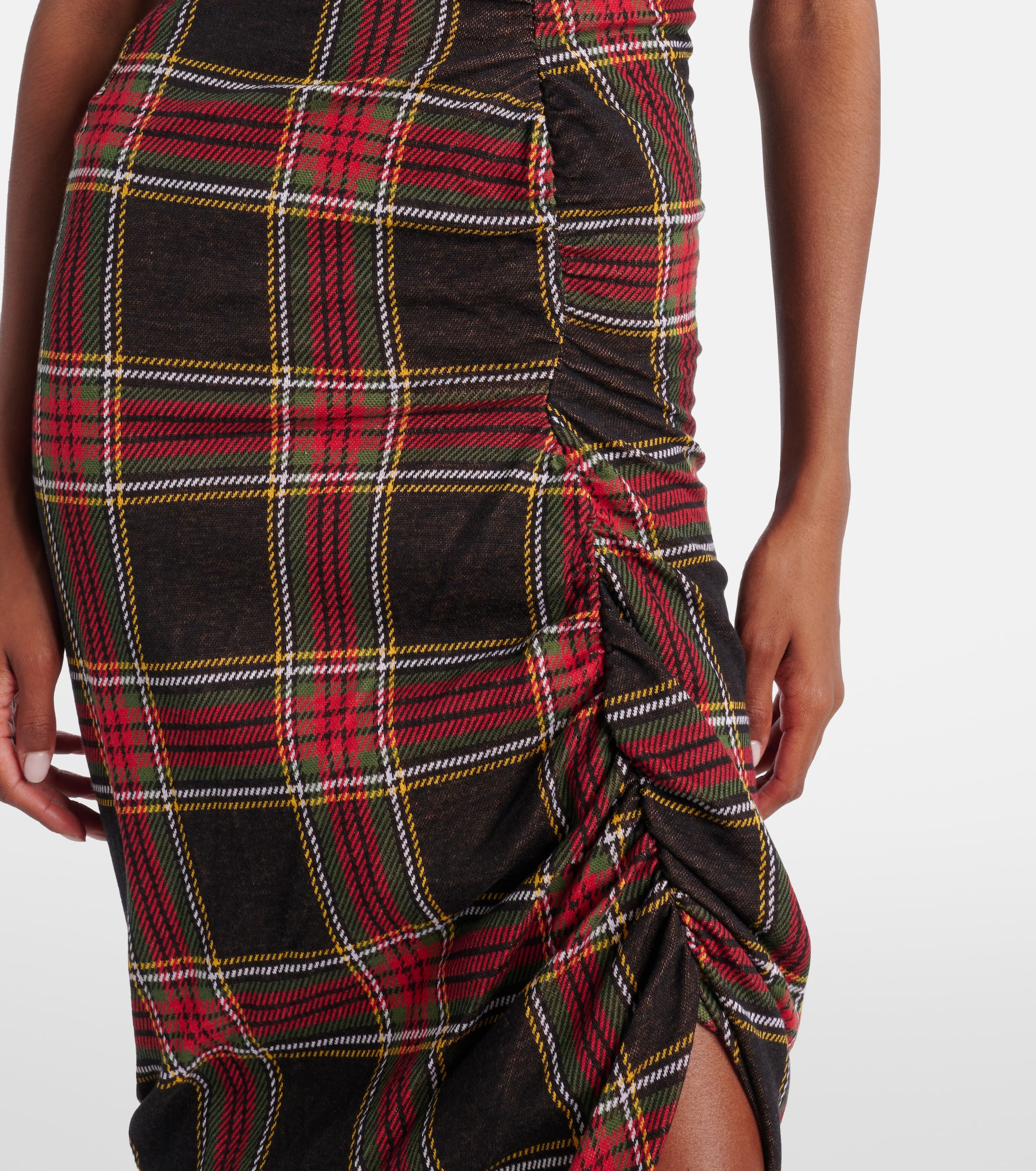 Vivienne Westwood - Pulling tartan cotton midi dress | Plush