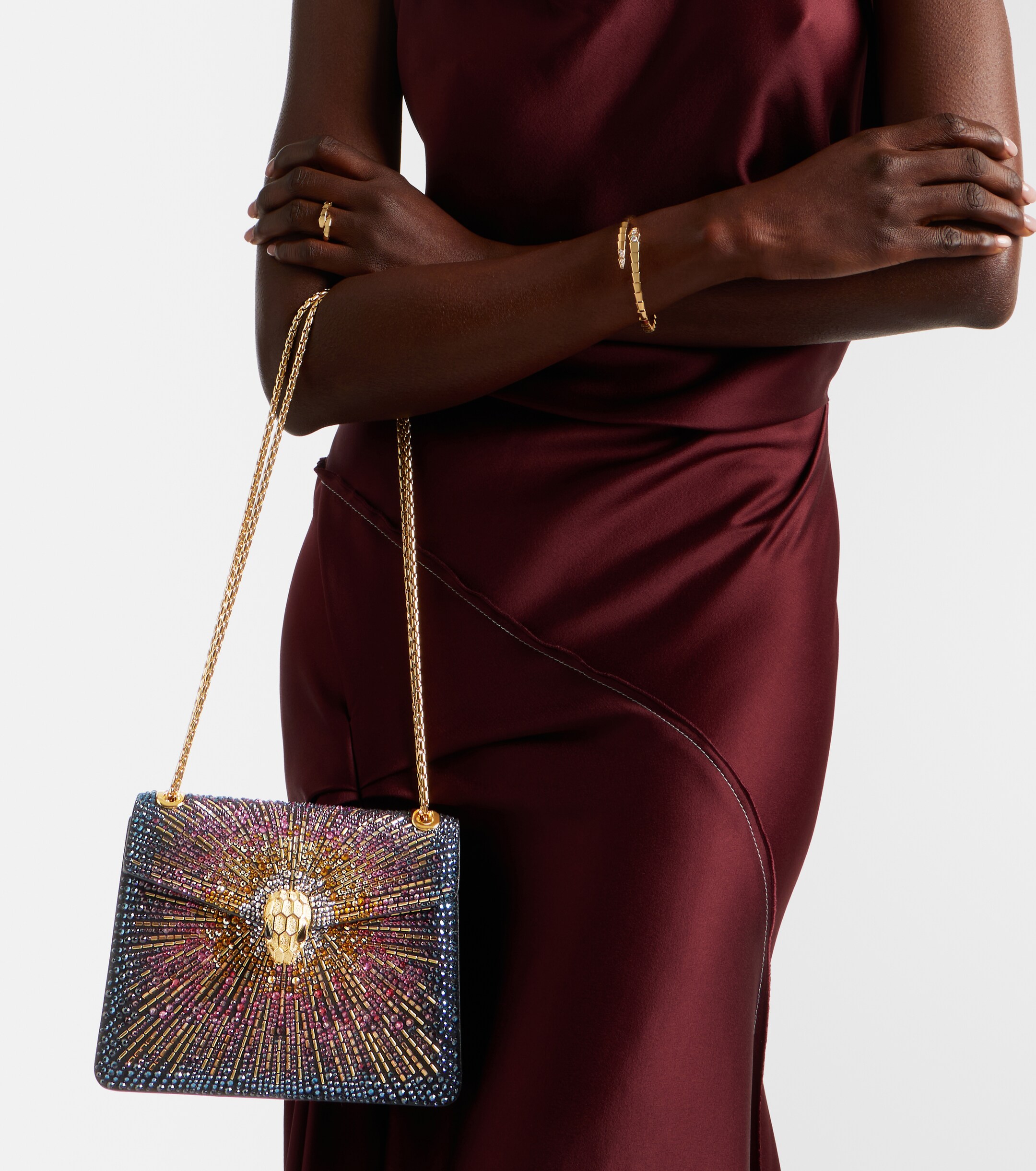 Bvlgari Serpenti Forever Small suede crossbody bag thumbnail