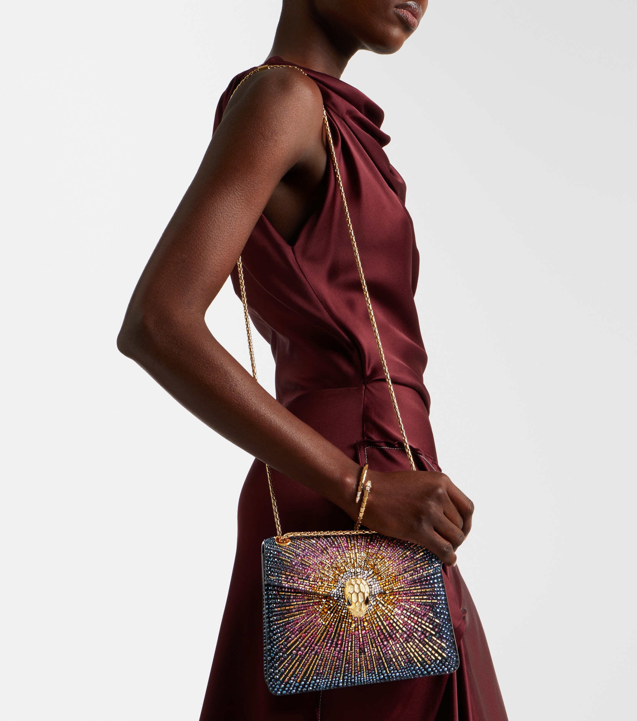 Bvlgari Serpenti Forever Small suede crossbody bag thumbnail