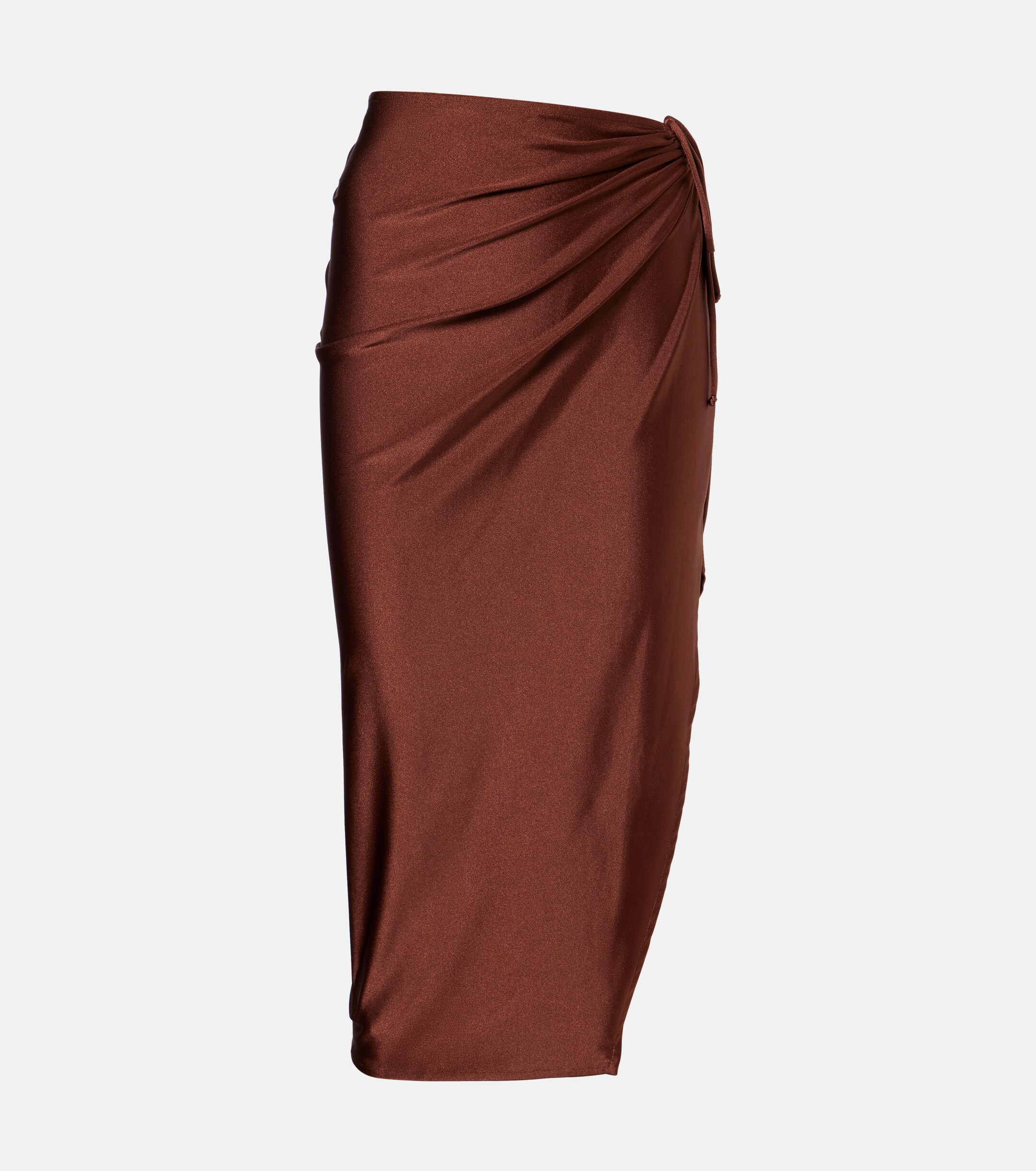 Adriana Degreas Adriana Degreas Solid Ruched gathered midi skirt