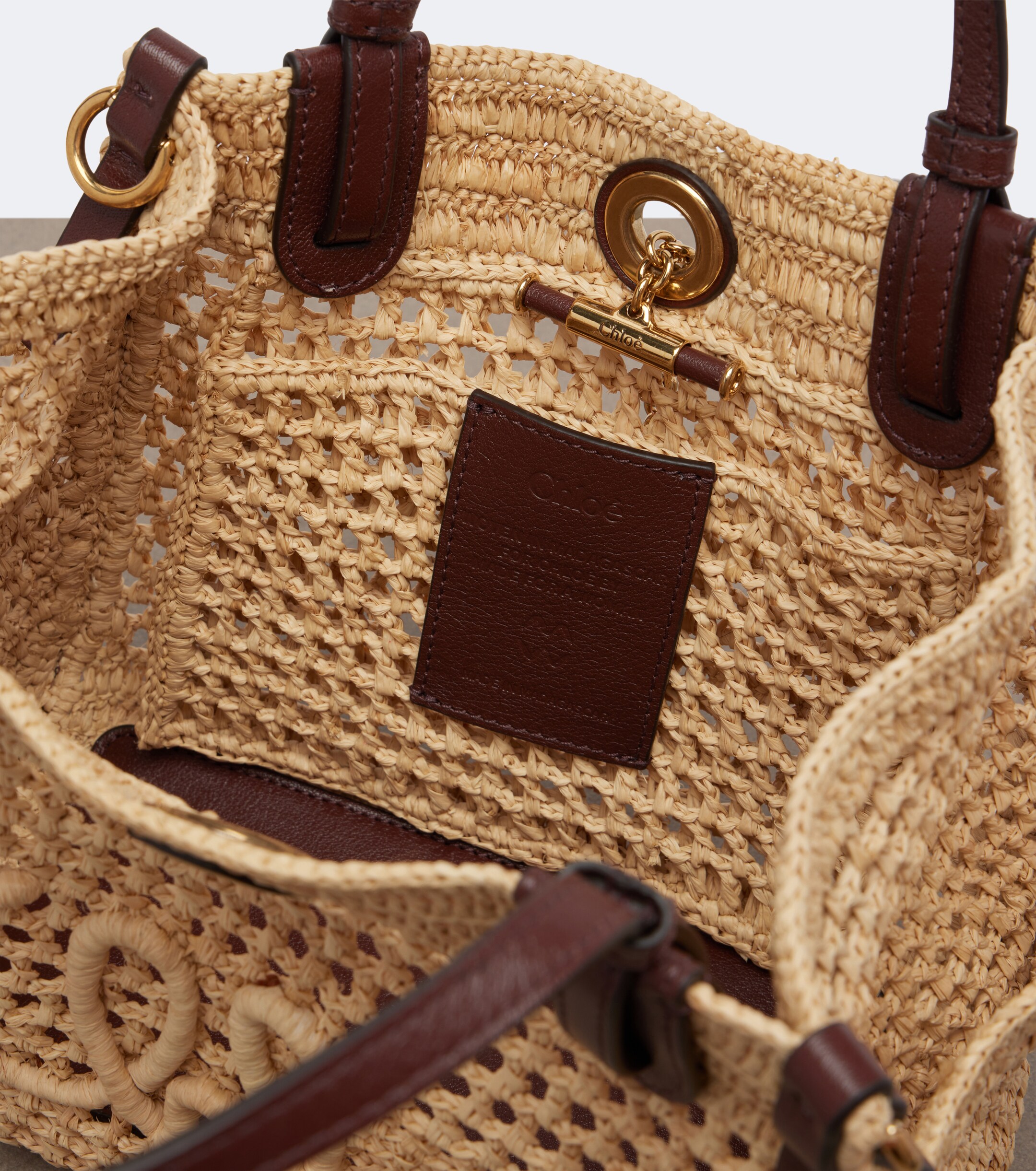 Chloé Chloé Iconic Small raffia tote bag