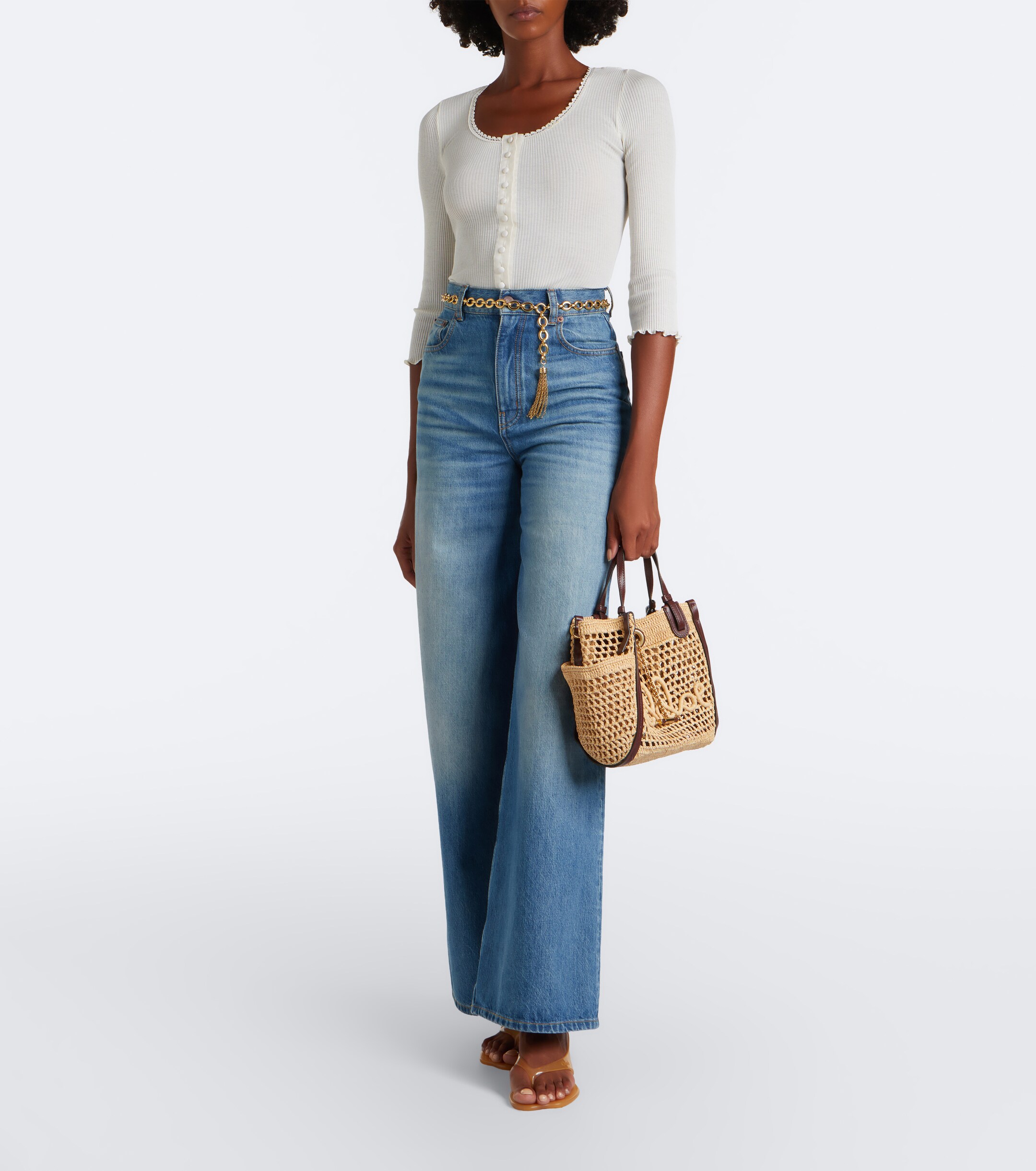 Chloé Chloé Iconic Small raffia tote bag