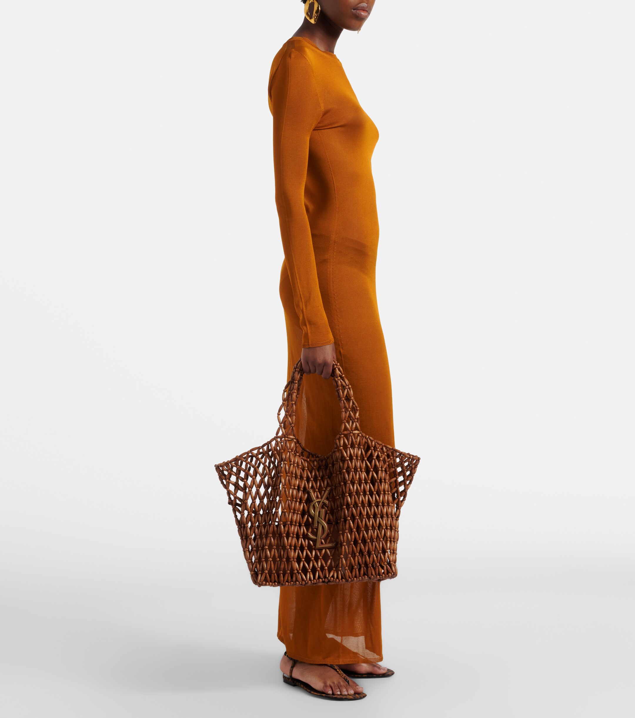 Saint Laurent Icare Cassandre Medium beaded shopper