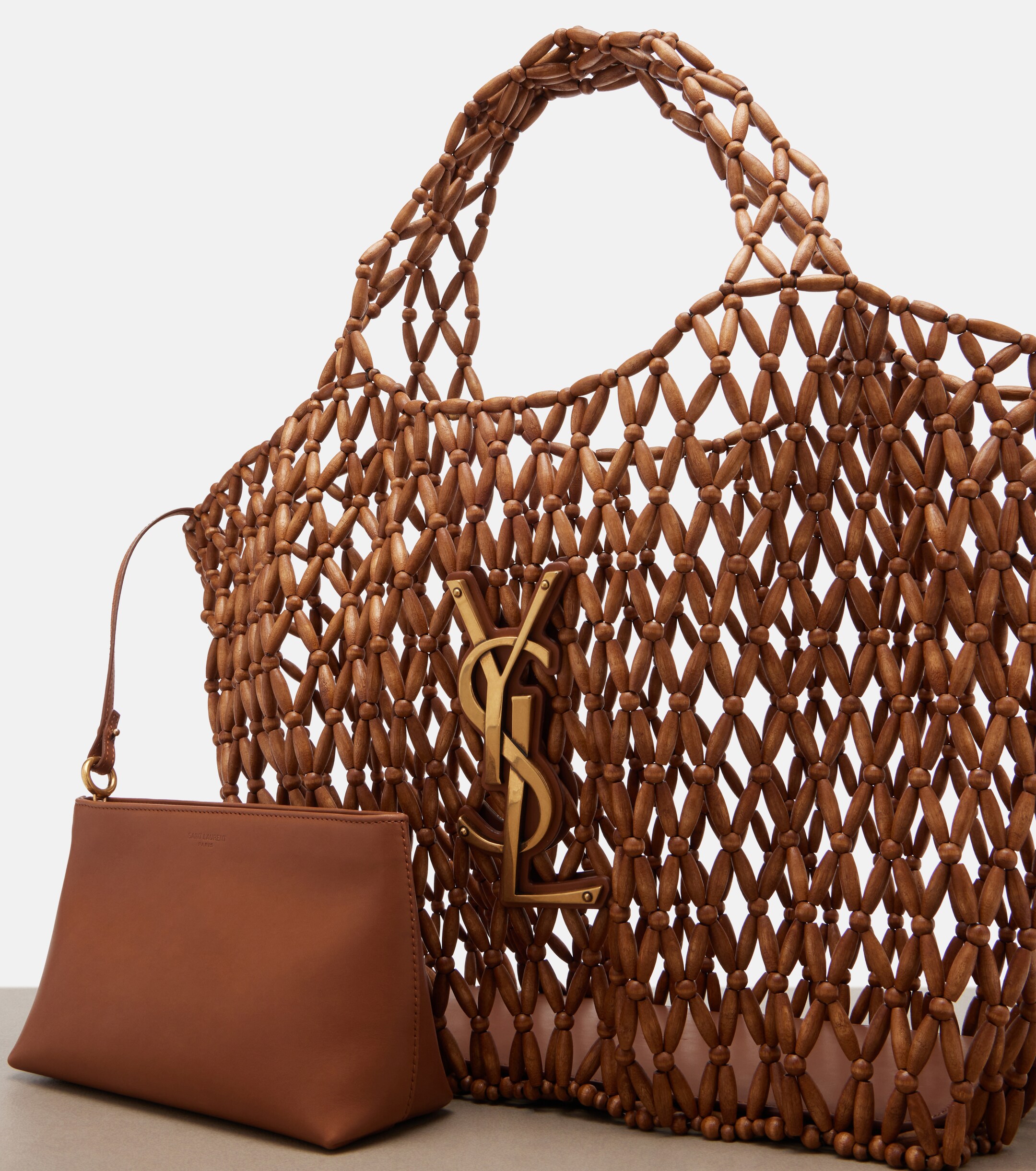 Saint Laurent Icare Cassandre Medium beaded shopper