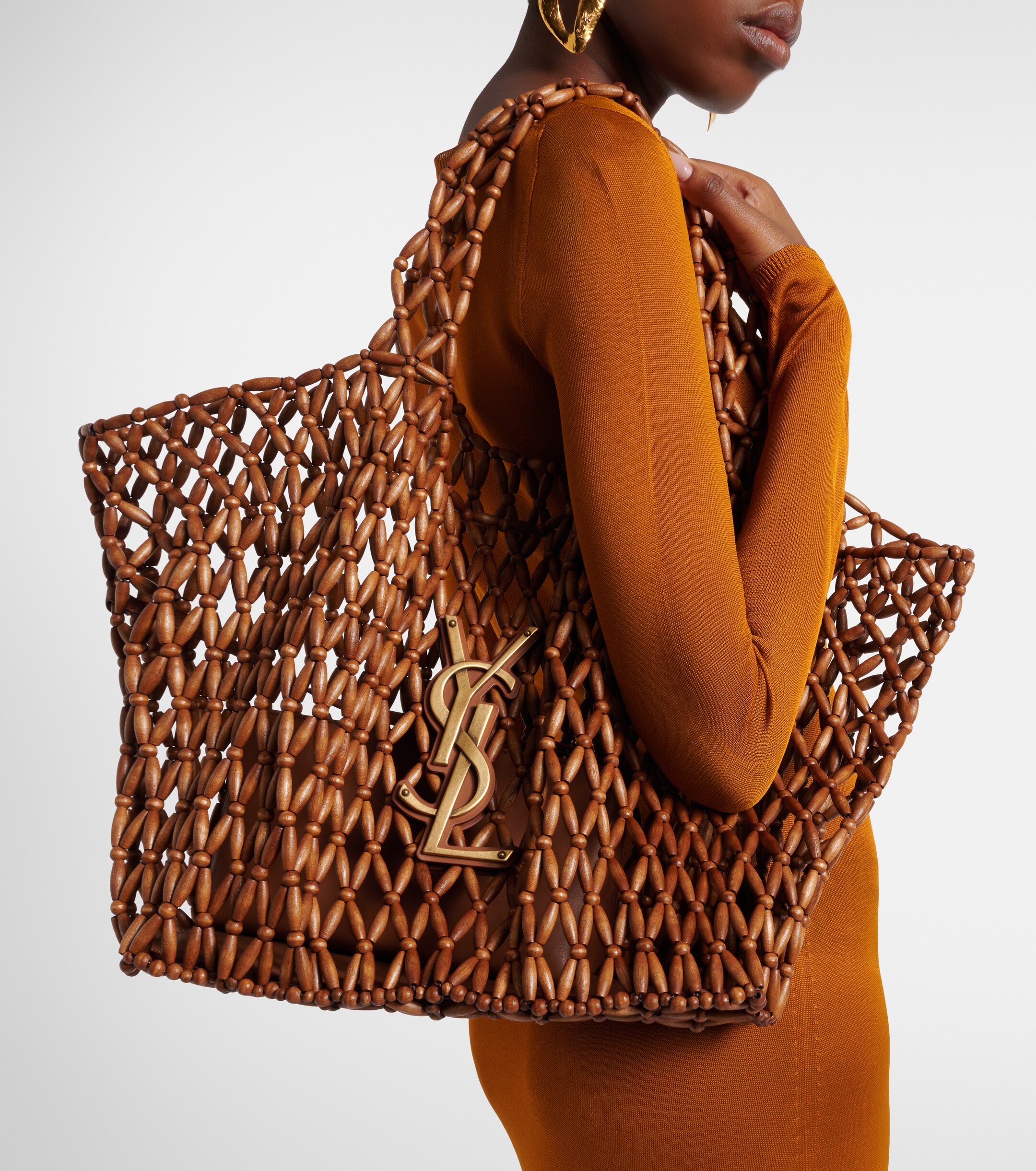 Saint Laurent Icare Cassandre Medium beaded shopper