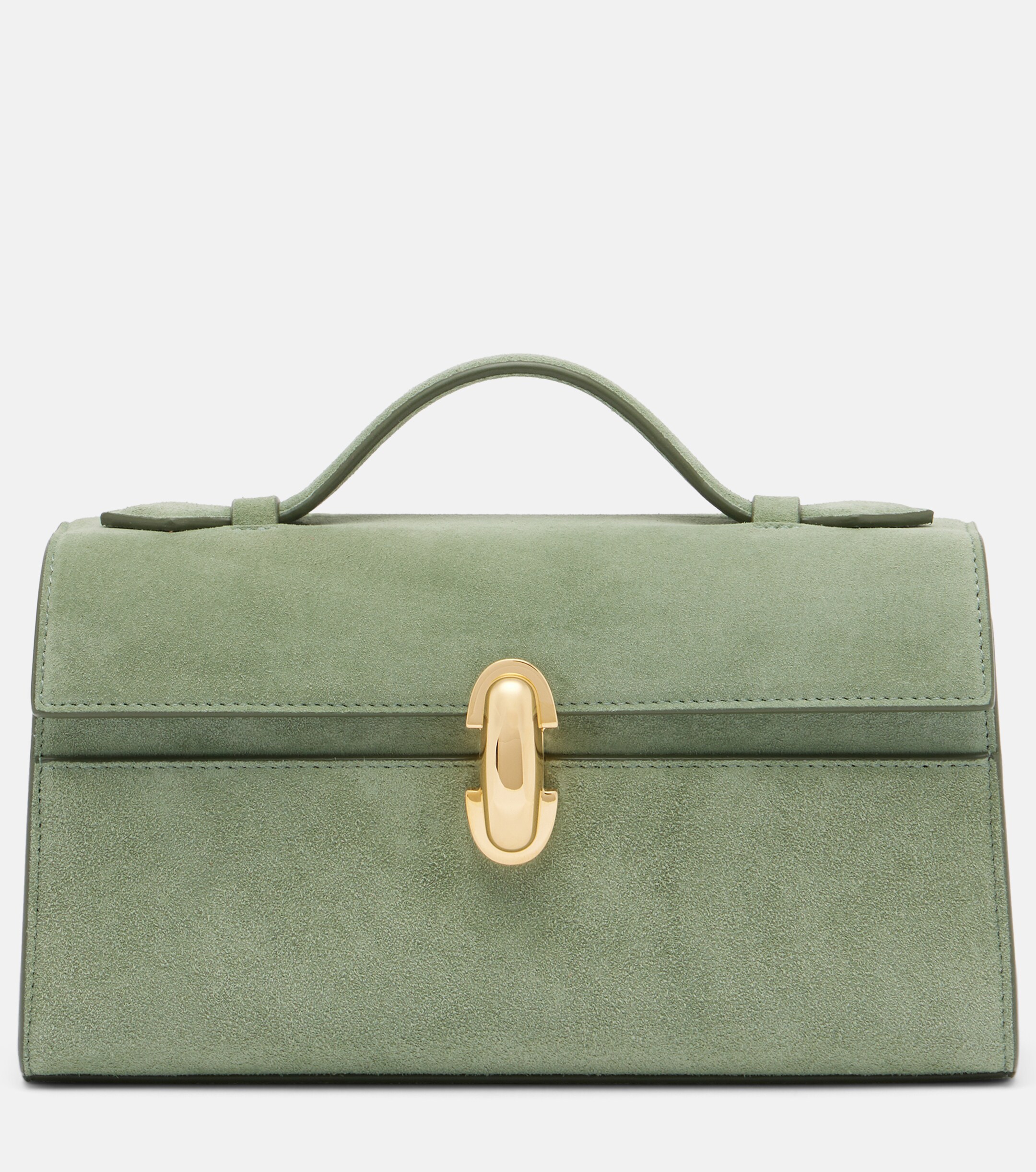 Savette Symmetry Pochette Small suede top-handle bag