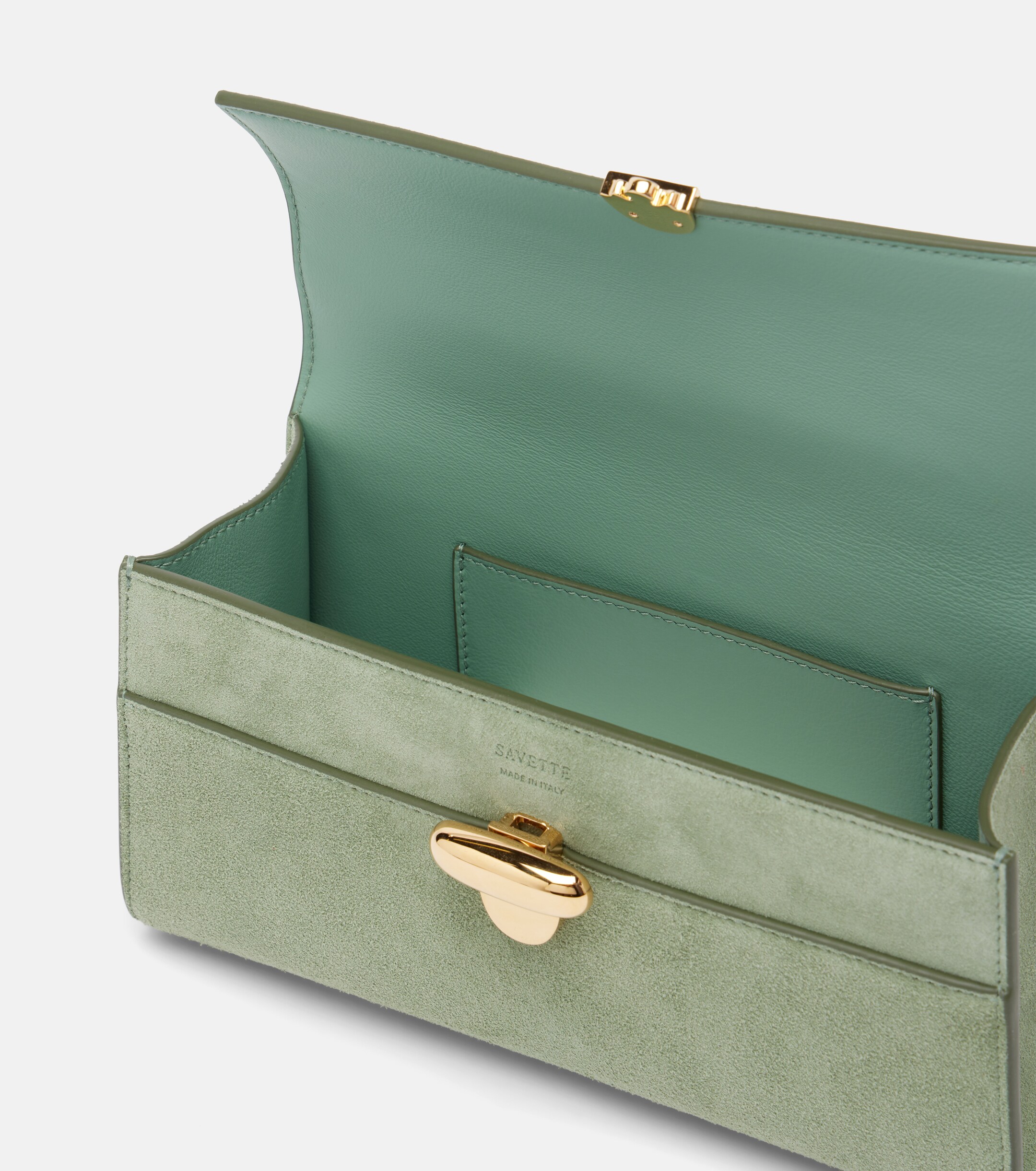 Savette Symmetry Pochette Small suede top-handle bag thumbnail