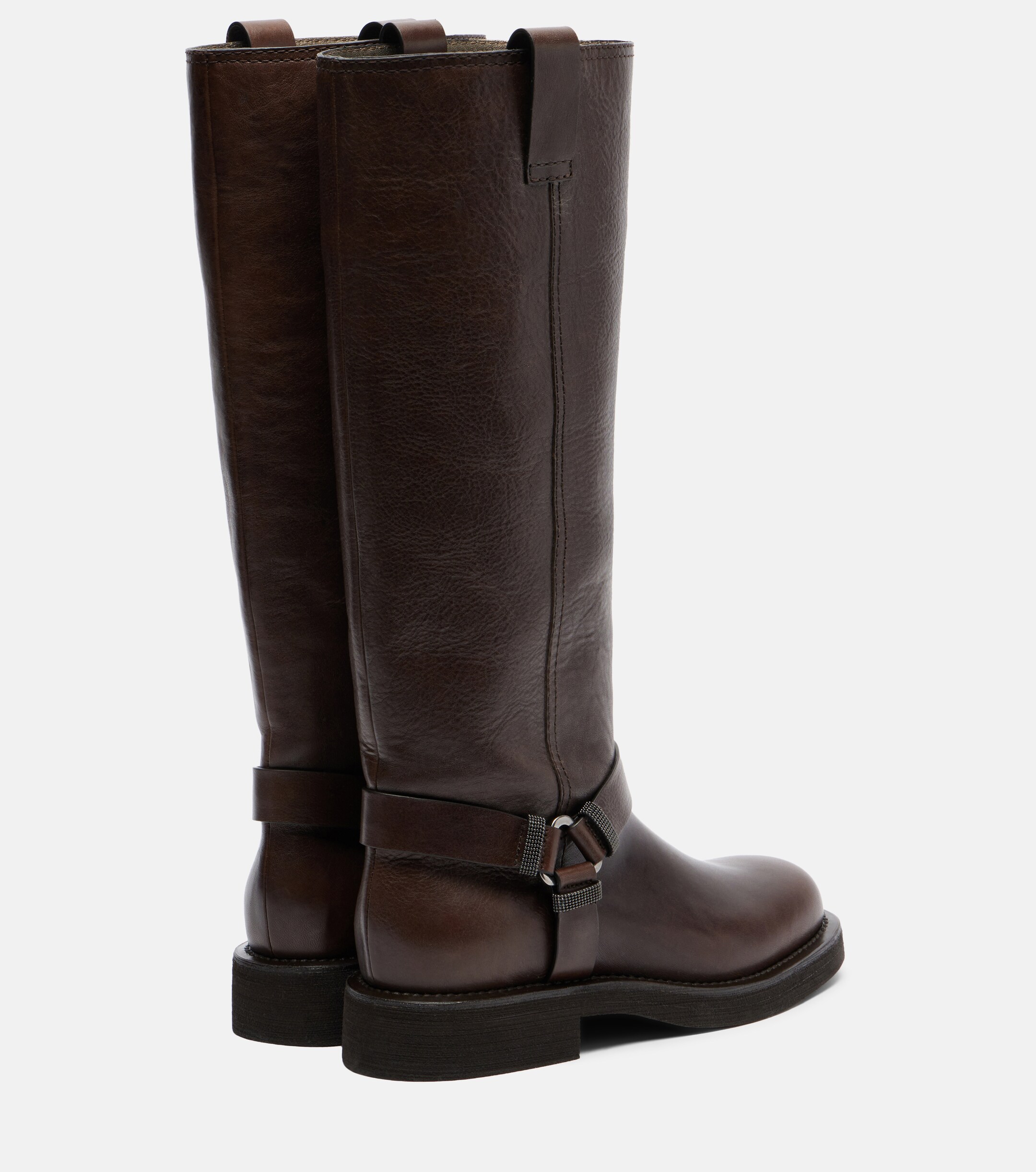 Brunello Cucinelli Brunello Cucinelli Monili leather knee-high boots