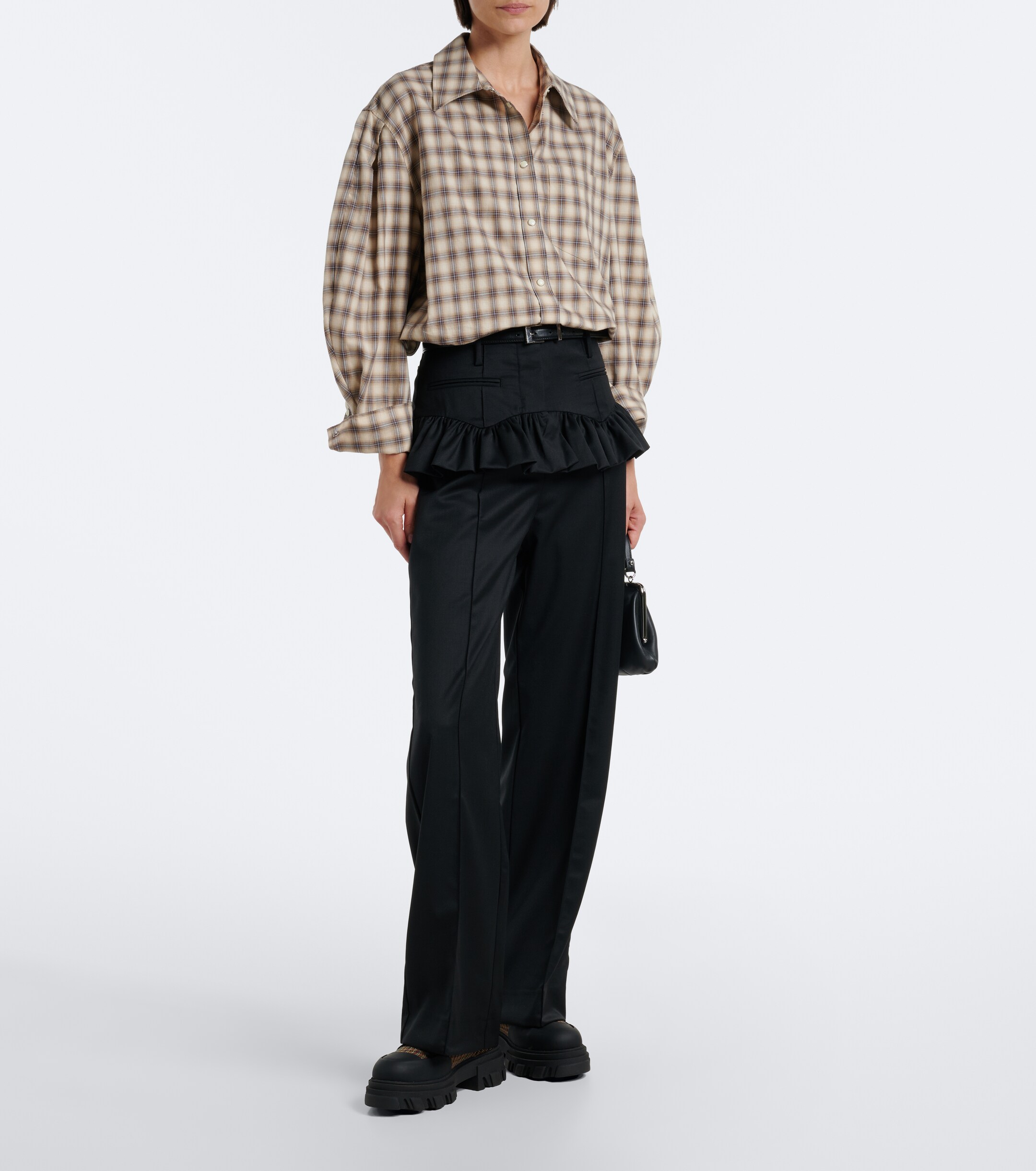 GANNI Ganni Ruffled straight pants