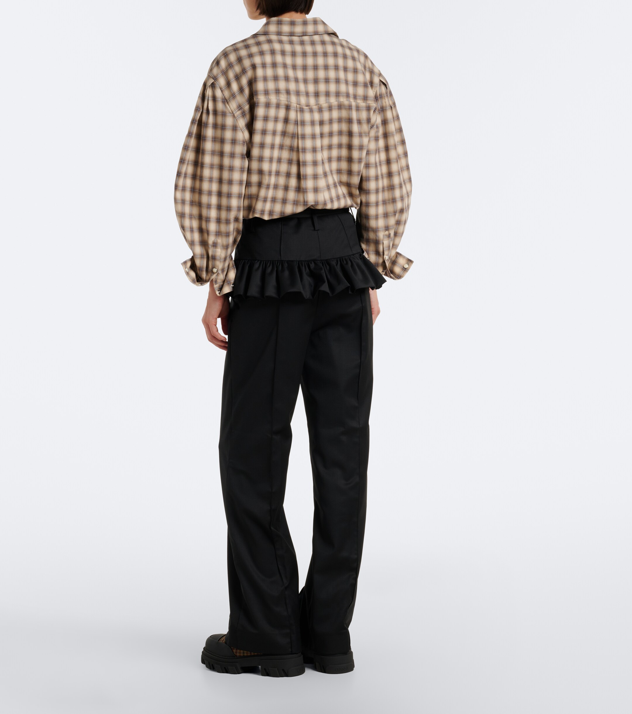 GANNI Ganni Ruffled straight pants